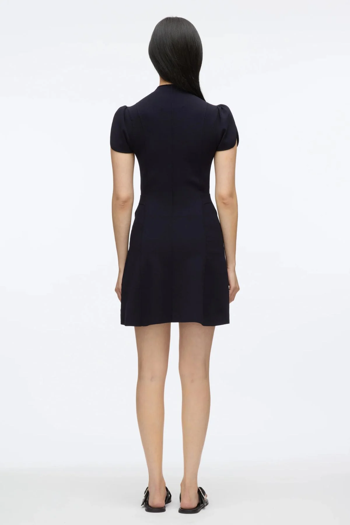 3.1 Phillip Lim Compact Rib Tulip Mini Dress - Black - Image 3