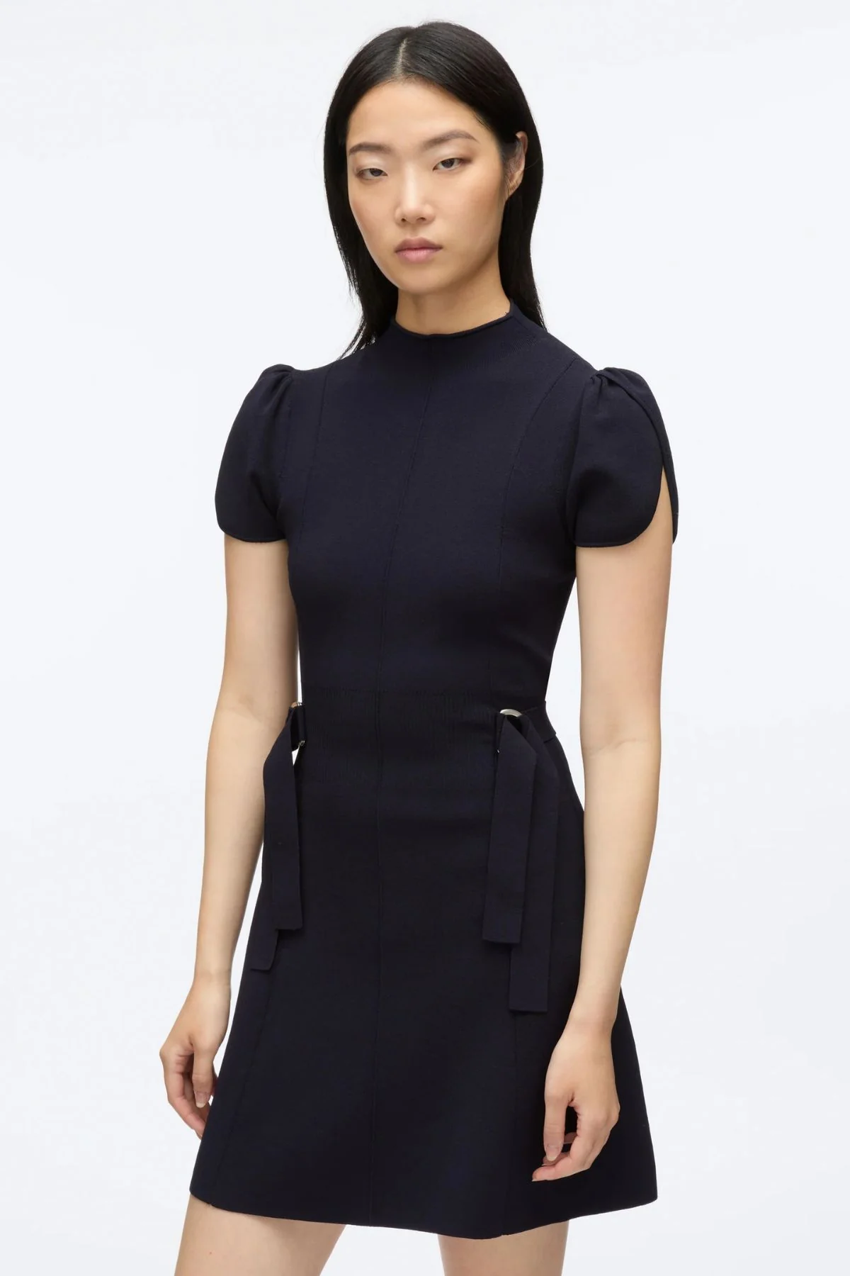 3.1 Phillip Lim Compact Rib Tulip Mini Dress - Black - Image 4