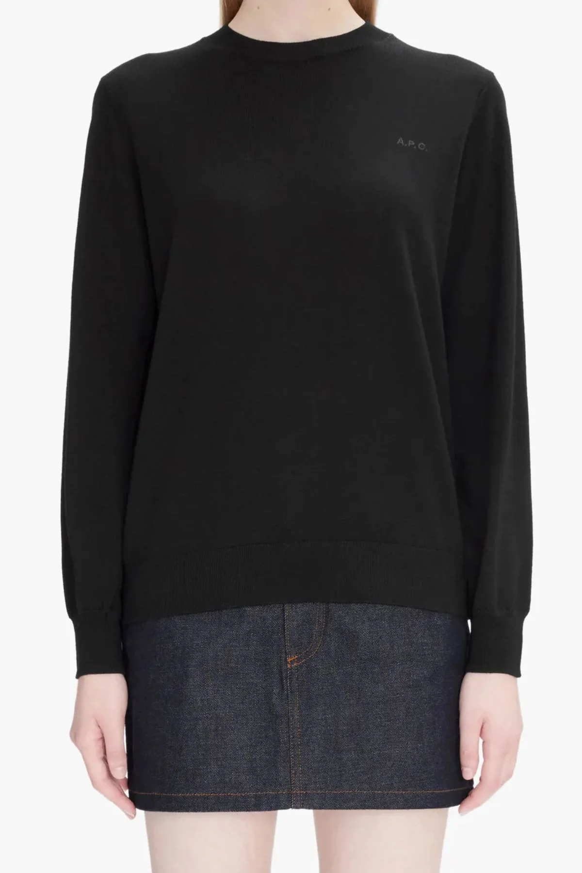 A.P.C. Philo Logo Knit Jumper - Black - Image 3
