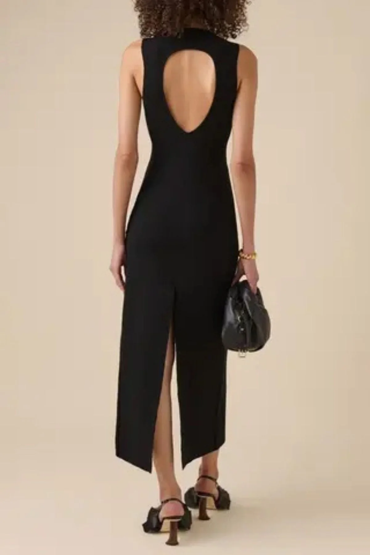 A.W.A.K.E. Mode Neck Tie Dress - Black - Image 3