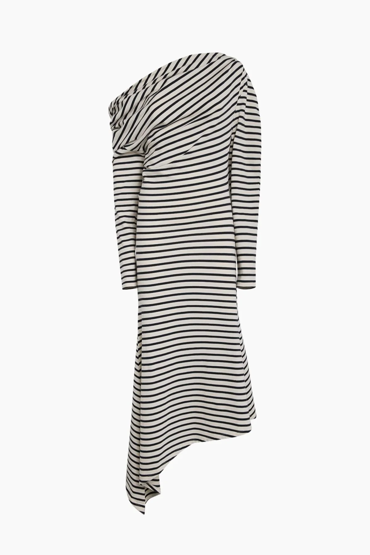 A.W.A.K.E. Mode Off Shoulder Striped Dress