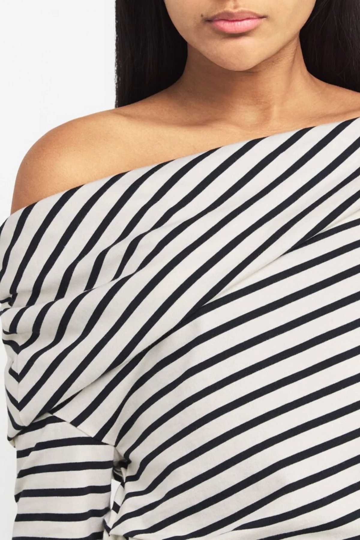 A.W.A.K.E. Mode Off Shoulder Striped Dress - Image 7