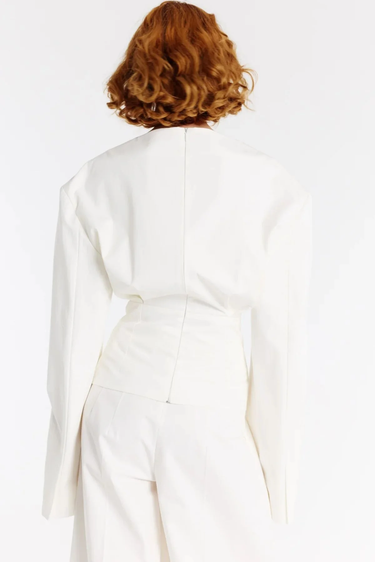 A.W.A.K.E. Mode Round Neck Tailored Top - White - Image 4