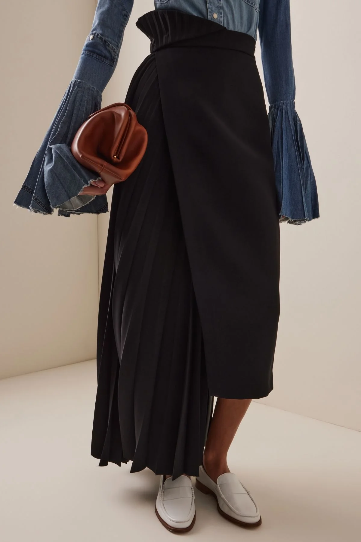 A.W.A.K.E. Mode Skirt with Pleated Insert - Black - Image 3