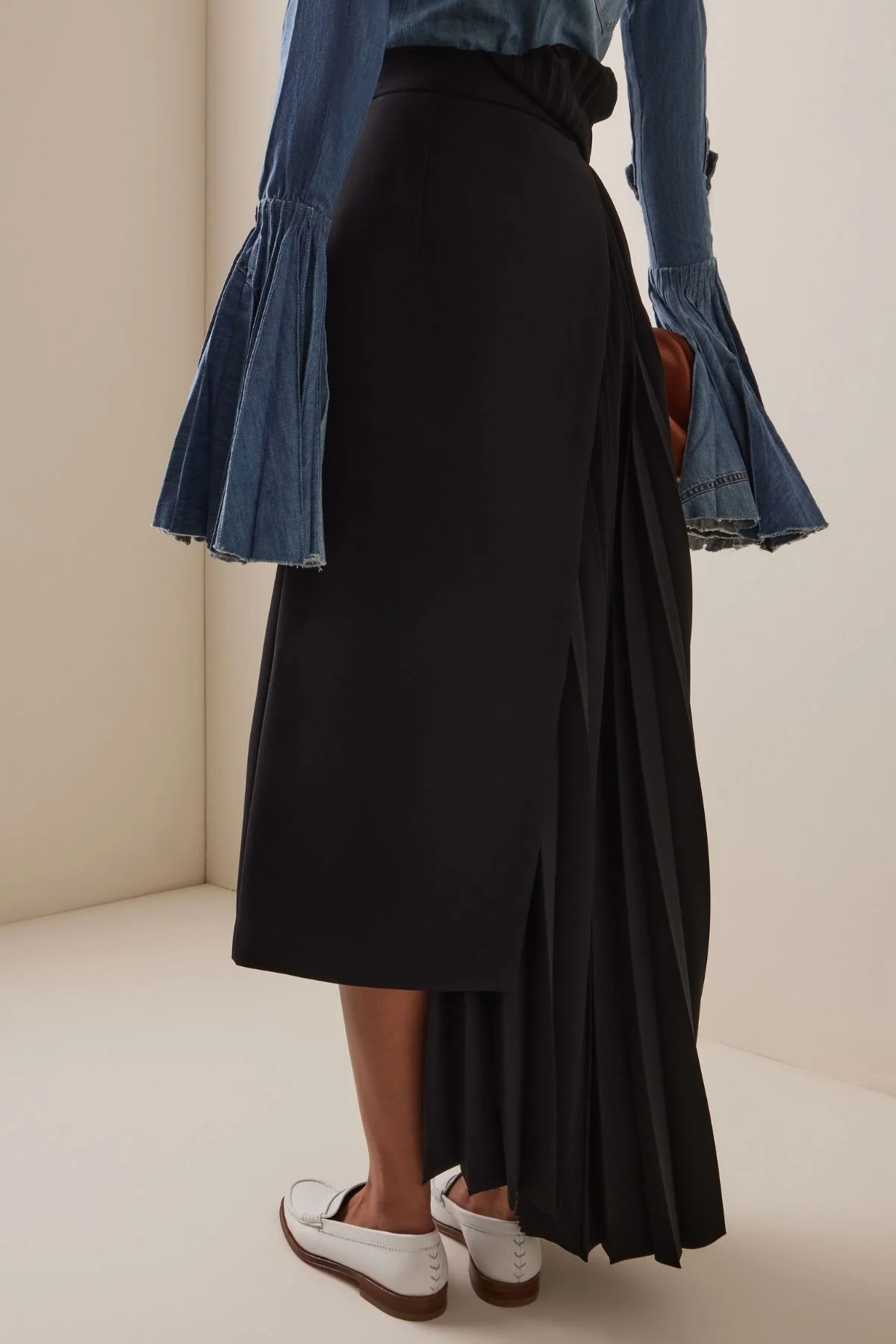 A.W.A.K.E. Mode Skirt with Pleated Insert - Black - Image 6