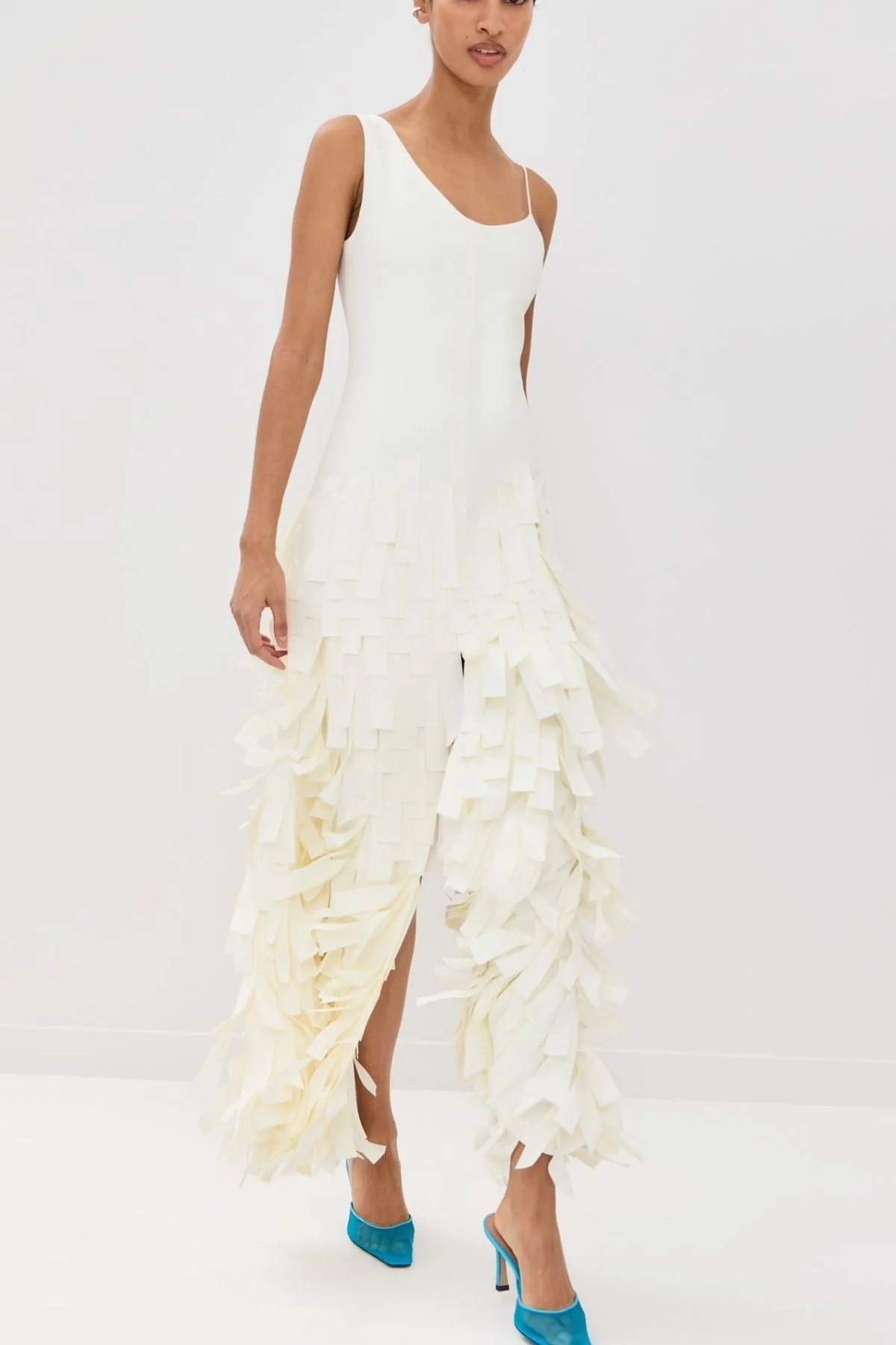 A.W.A.K.E. Mode Multi Rectangle Maxi Dress - Ivory - Image 3