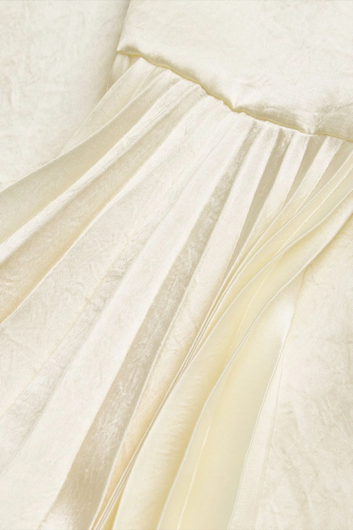 A.W.A.K.E. Mode Satin Shirt Pleated Bell Sleeves - Ivory - Image 10
