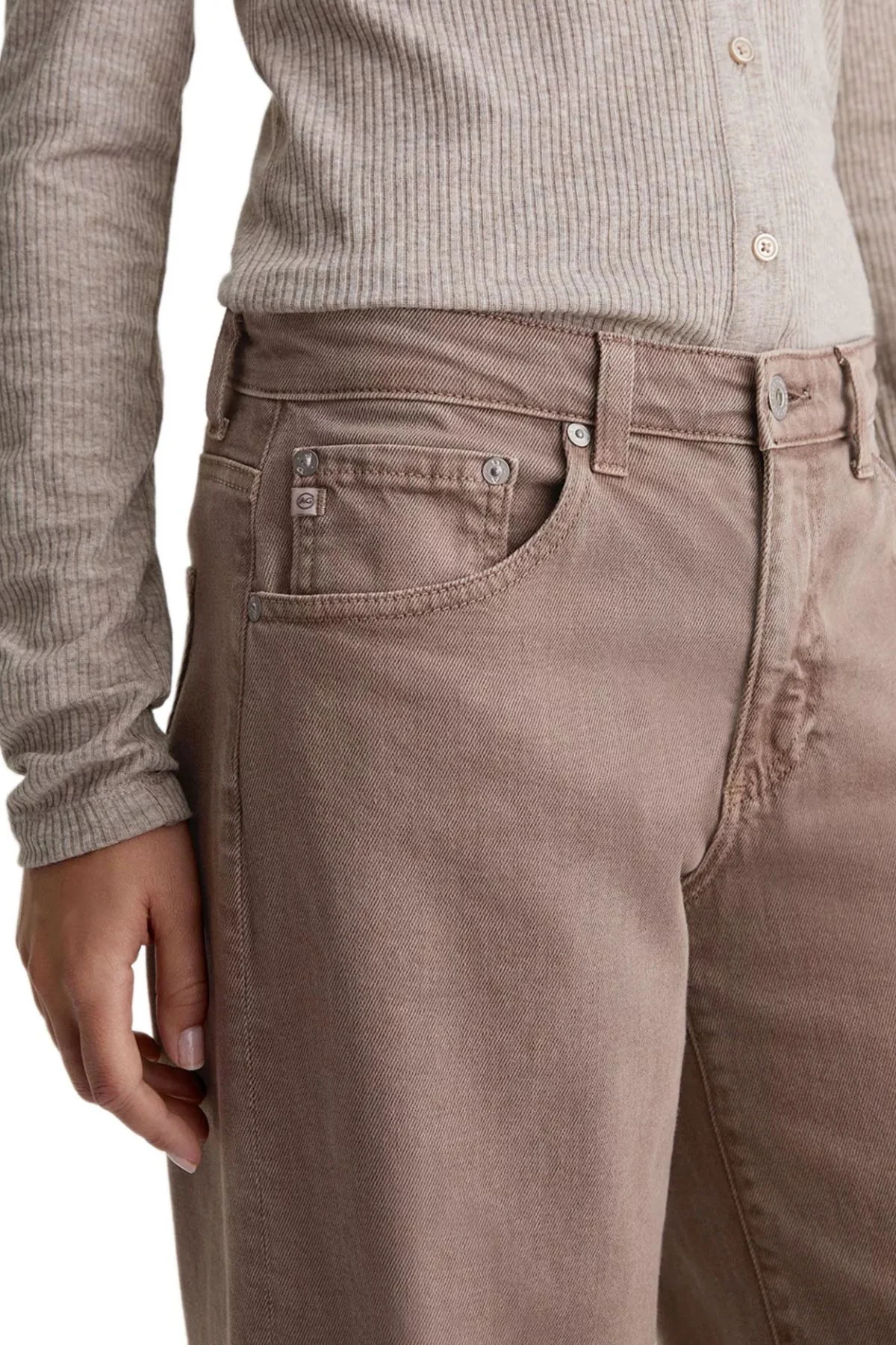 AG Denim Adria - Sulfur Taupe Grey - Image 4