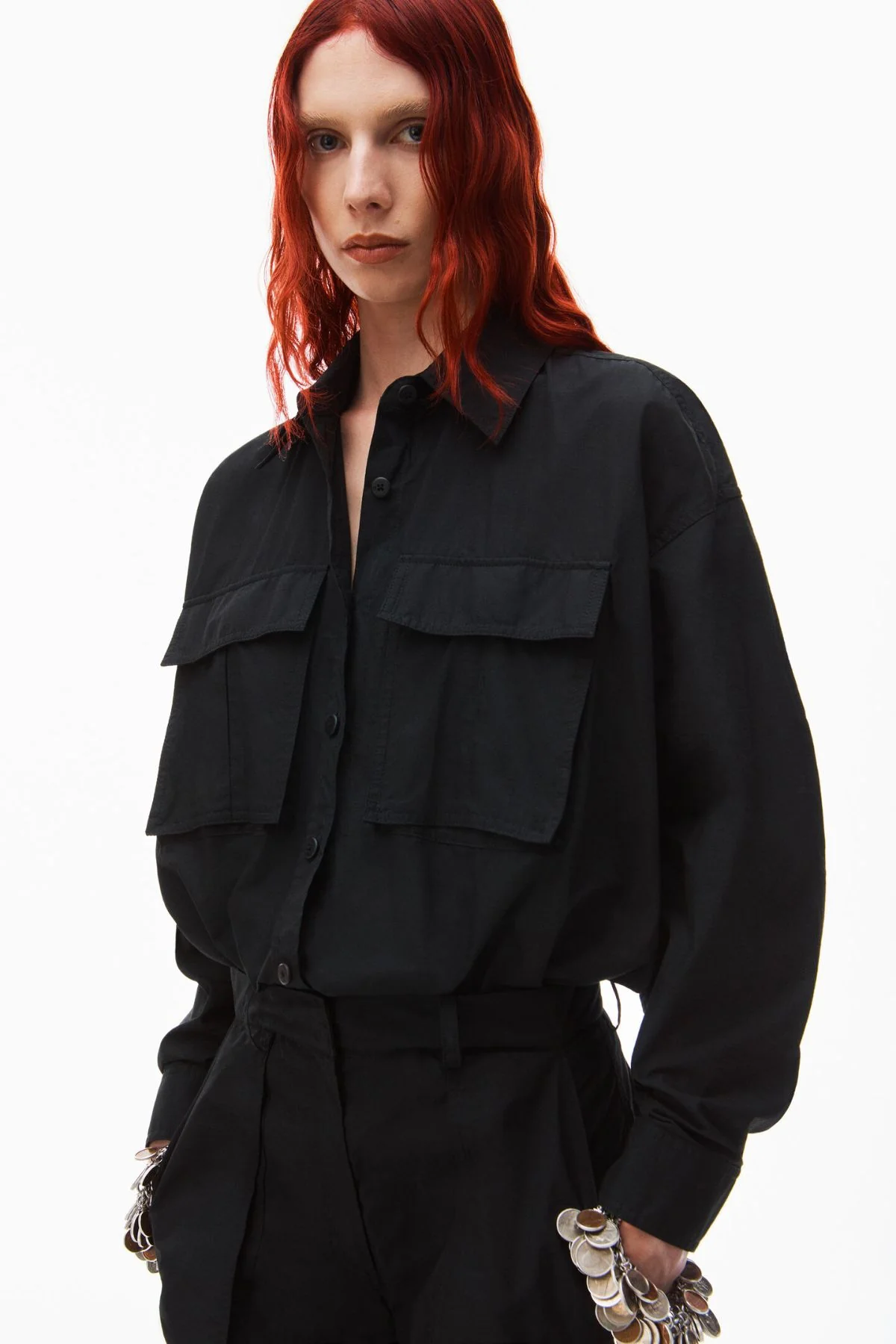 Alexander Wang Button Up Cargo Jumpsuit - Black - Image 2