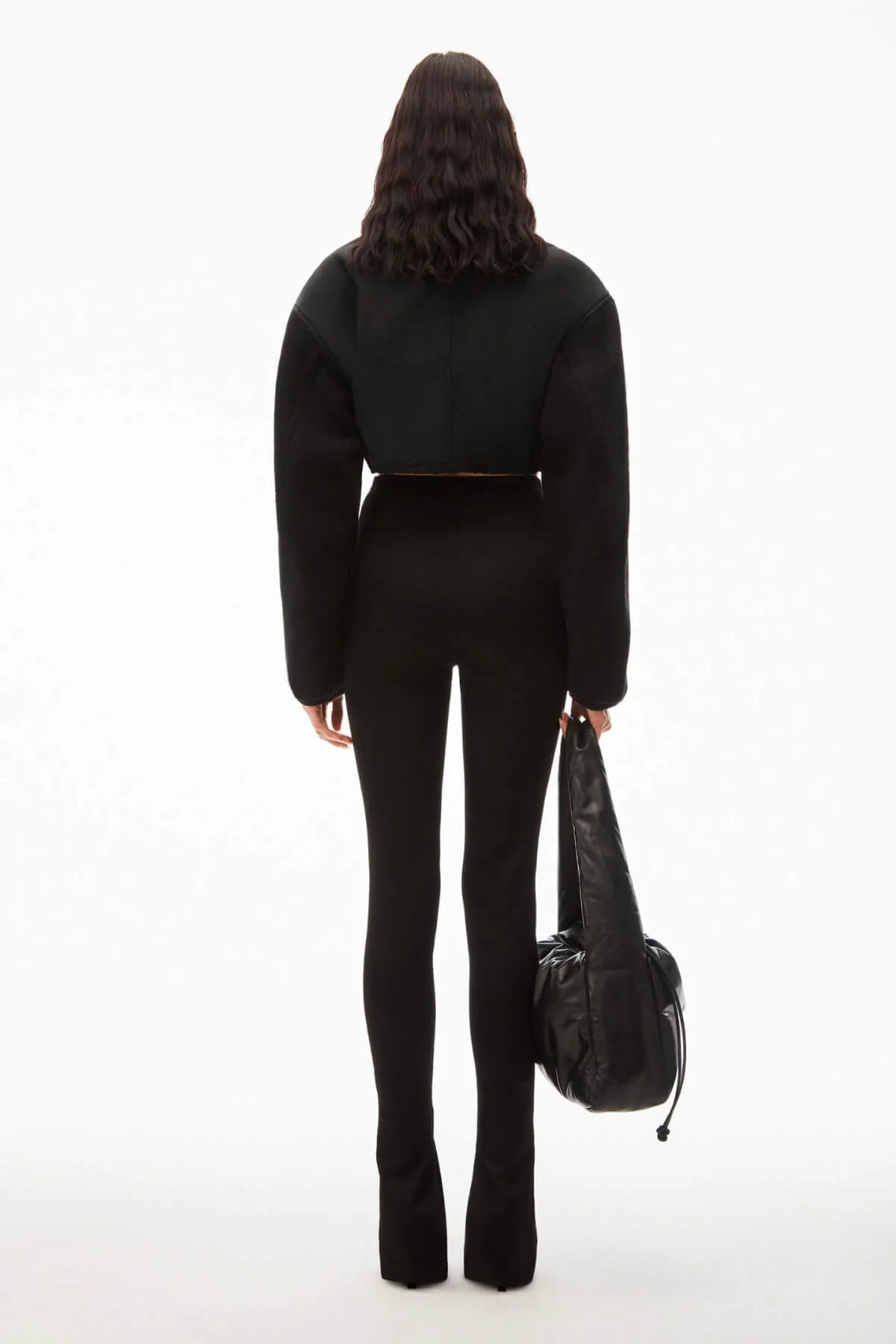 Alexander Wang Cropped Fleece Jacket - Black - Image 3