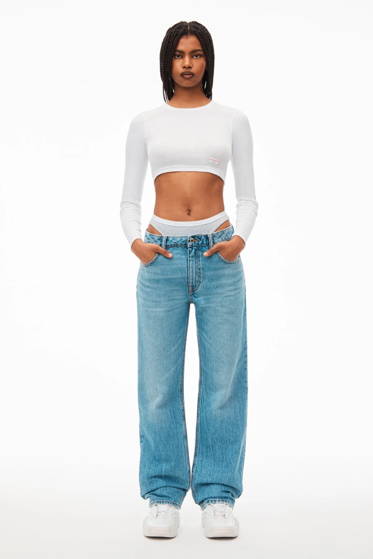 Alexander Wang Layered Loose Jean - Vintage Light Indigo - Image 2