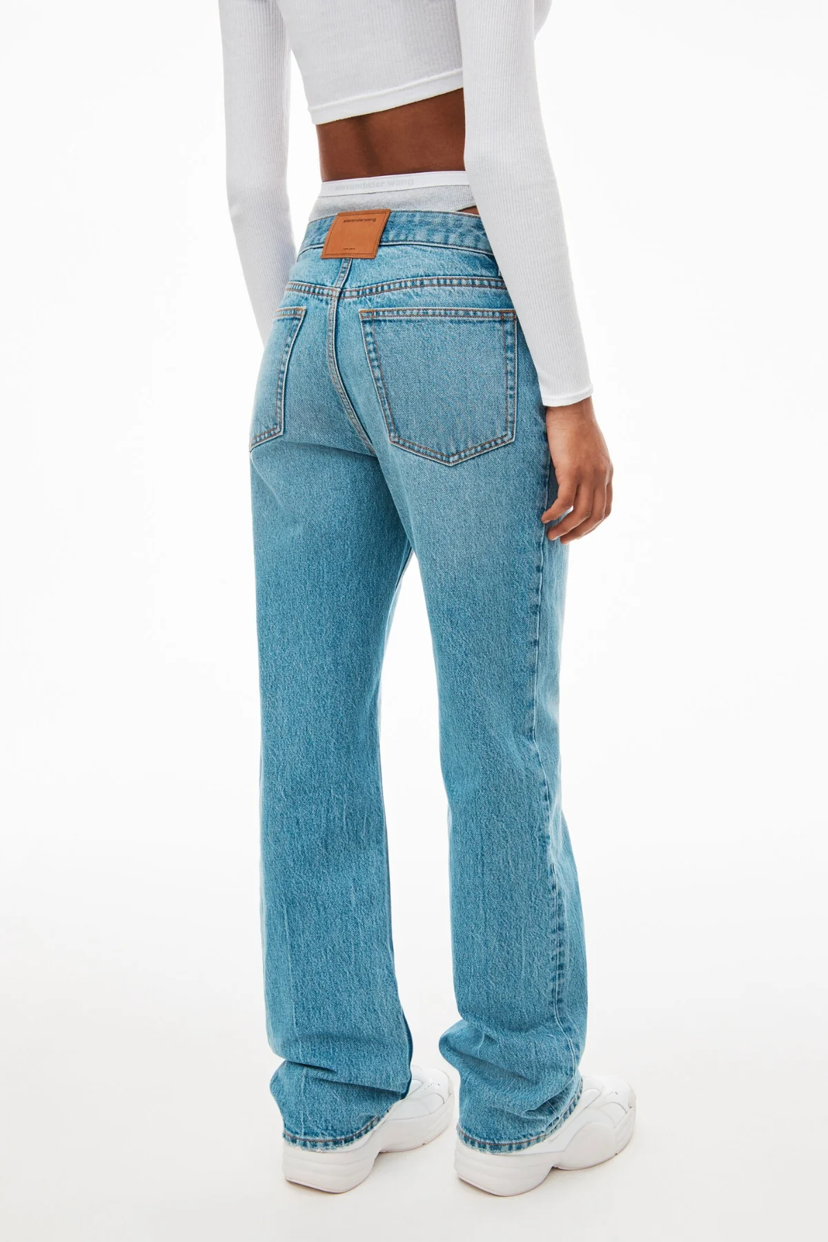 Alexander Wang Layered Loose Jean - Vintage Light Indigo - Image 4