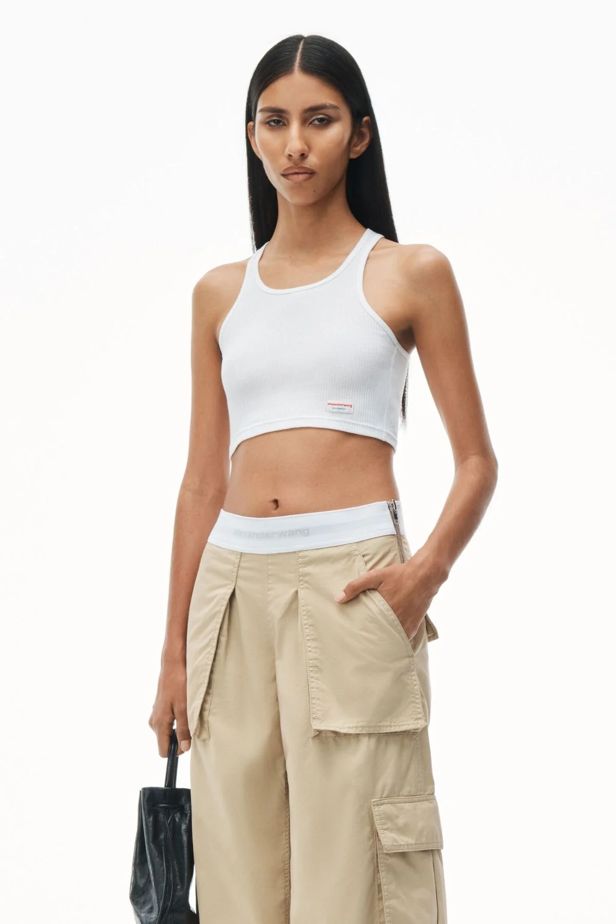 Alexander Wang Mid Rise Cargo Rave Pant - Feather - Image 6