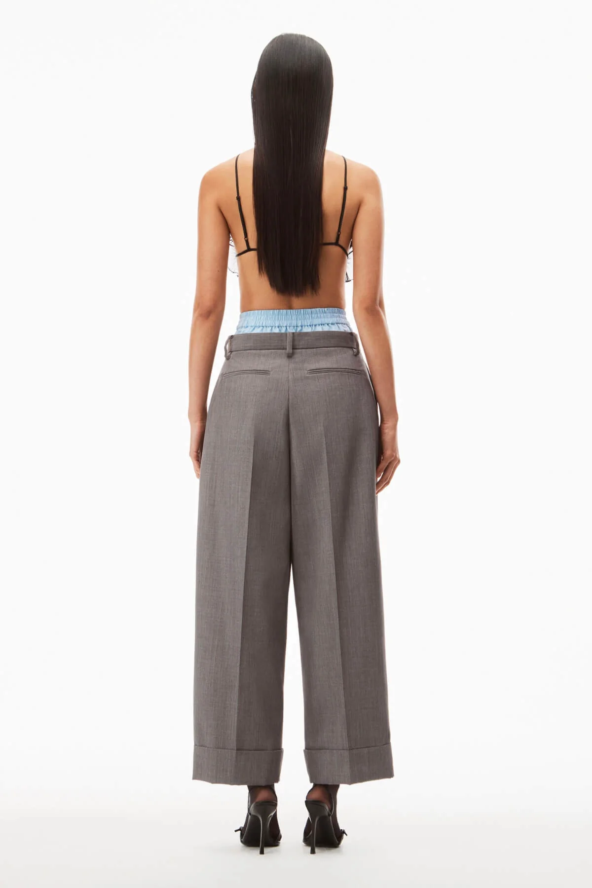 Alexander Wang Layered Tailored Trouser - Grey - Image 3