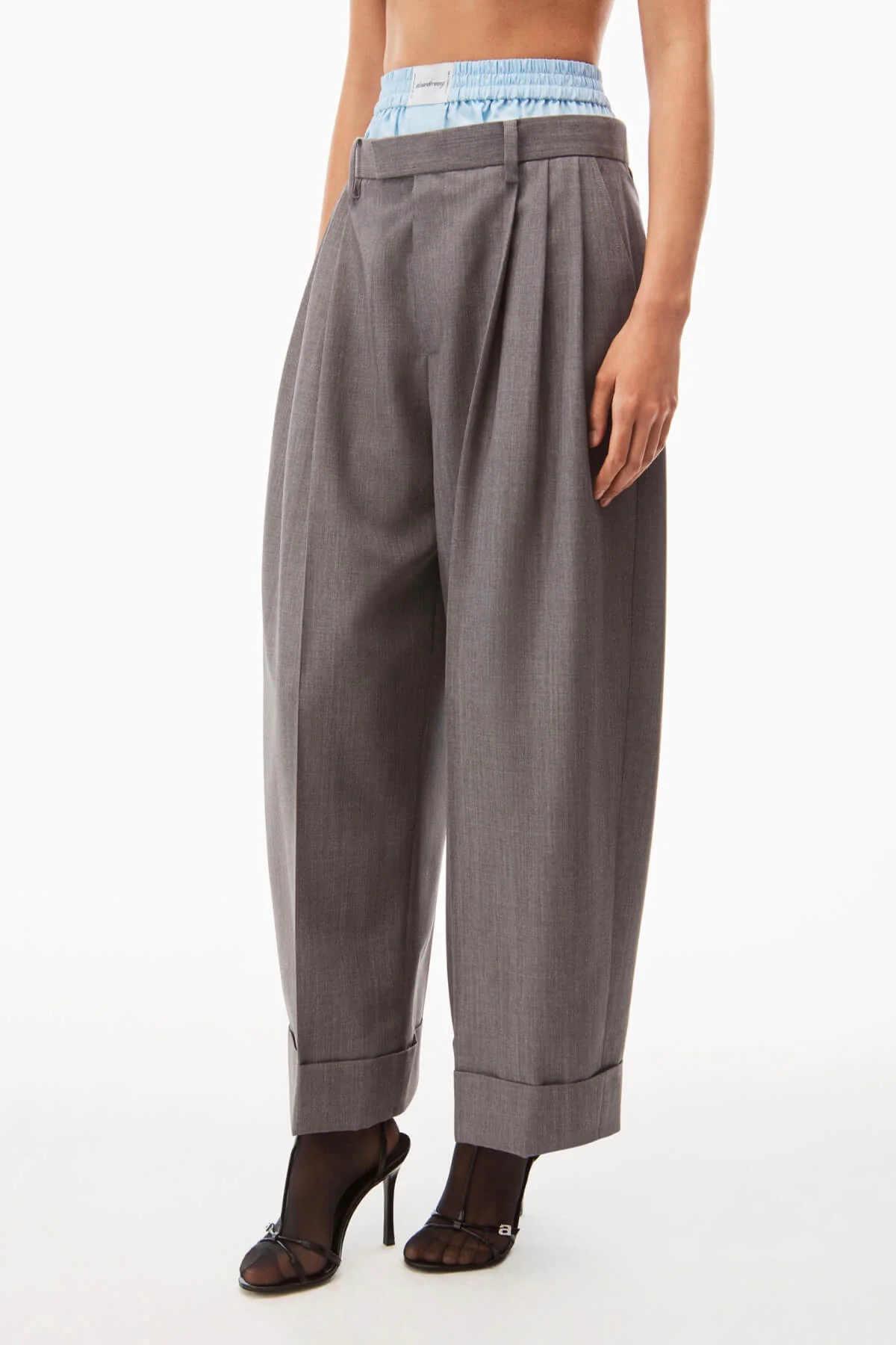 Alexander Wang Layered Tailored Trouser - Grey - Image 4
