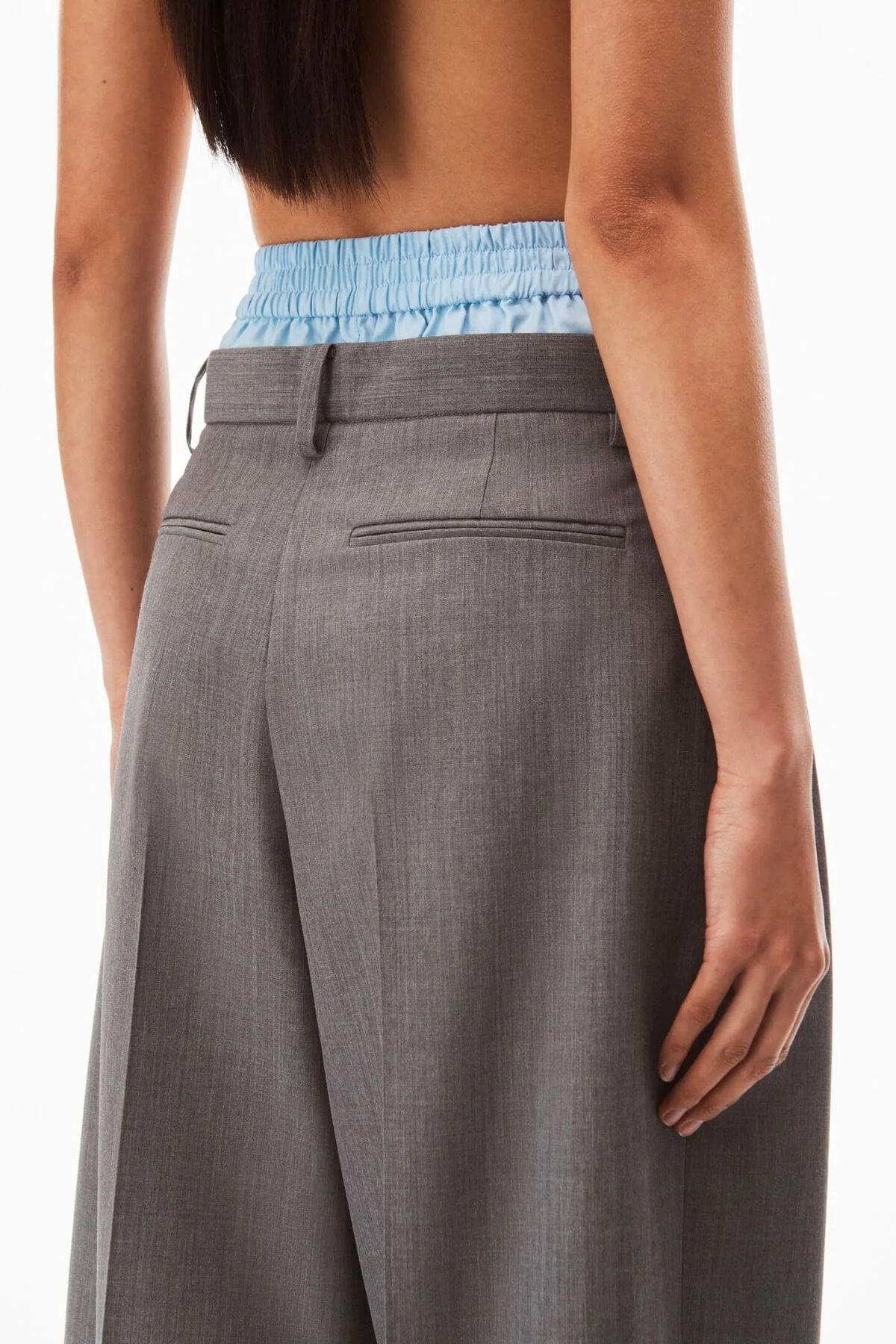 Alexander Wang Layered Tailored Trouser - Grey - Image 5