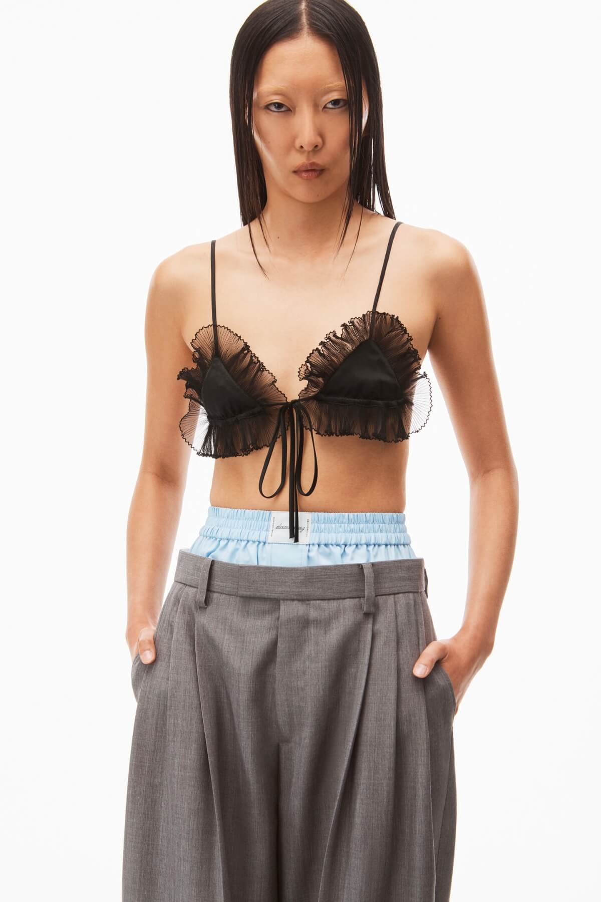 Alexander Wang Layered Tailored Trouser - Grey - Image 6