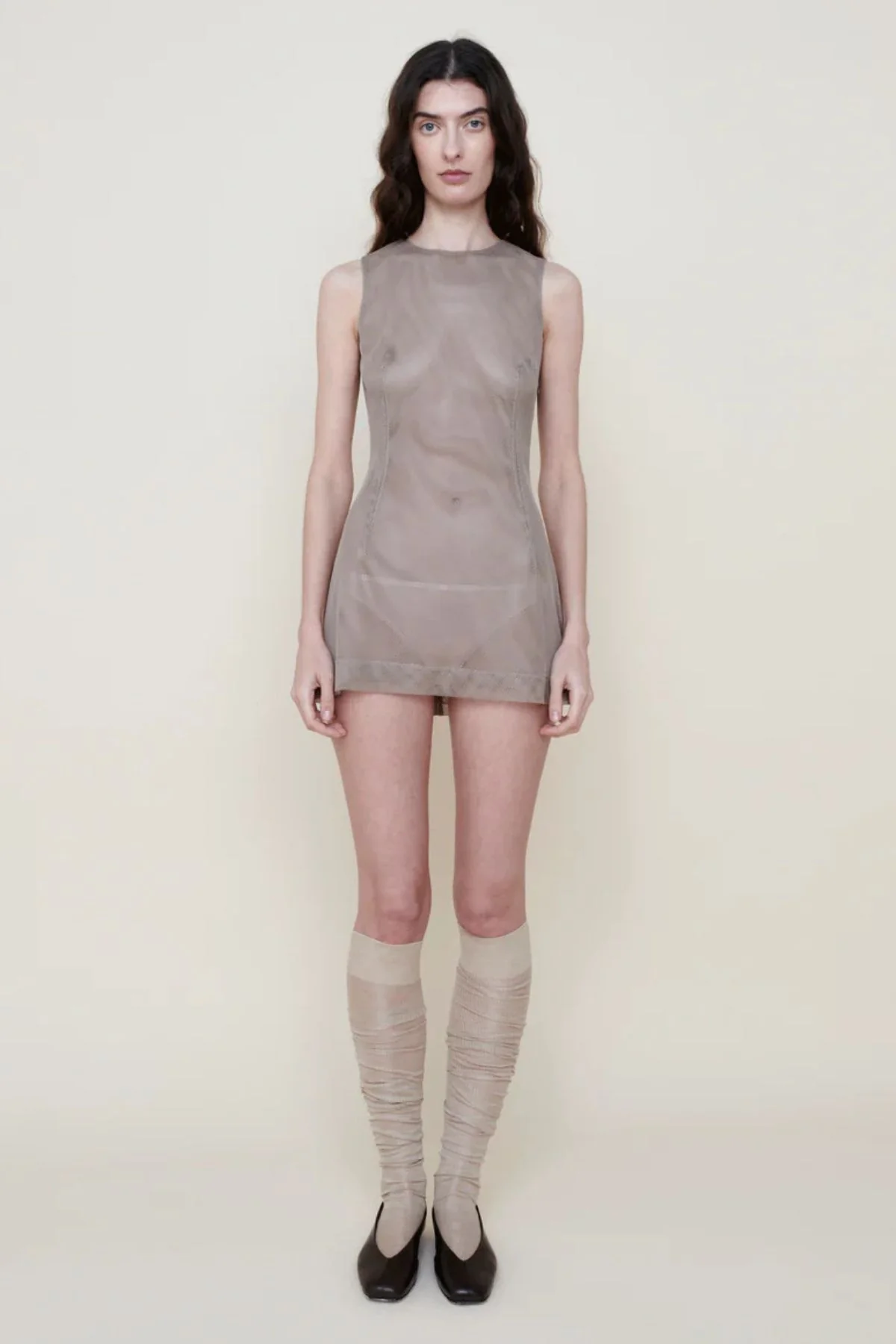 ALFIE Nori Mini Dress - Taupe - Image 2