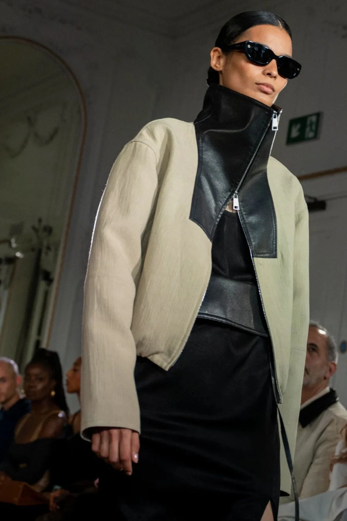 Nanushka Alonza Jacket - Stone/ Black - Image 6