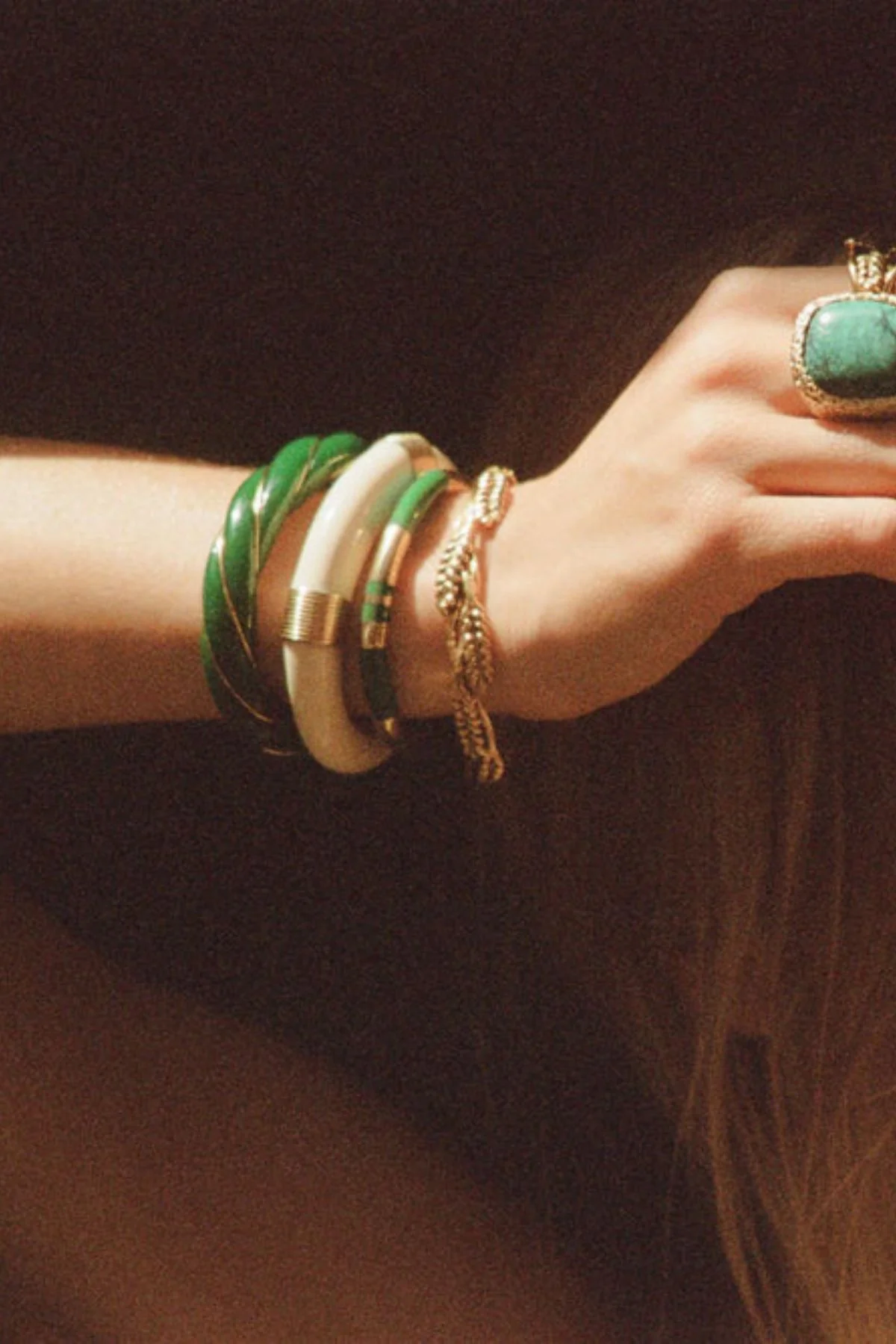 Aurelie Bidermann Positano Bracelet - Emerald - Image 3