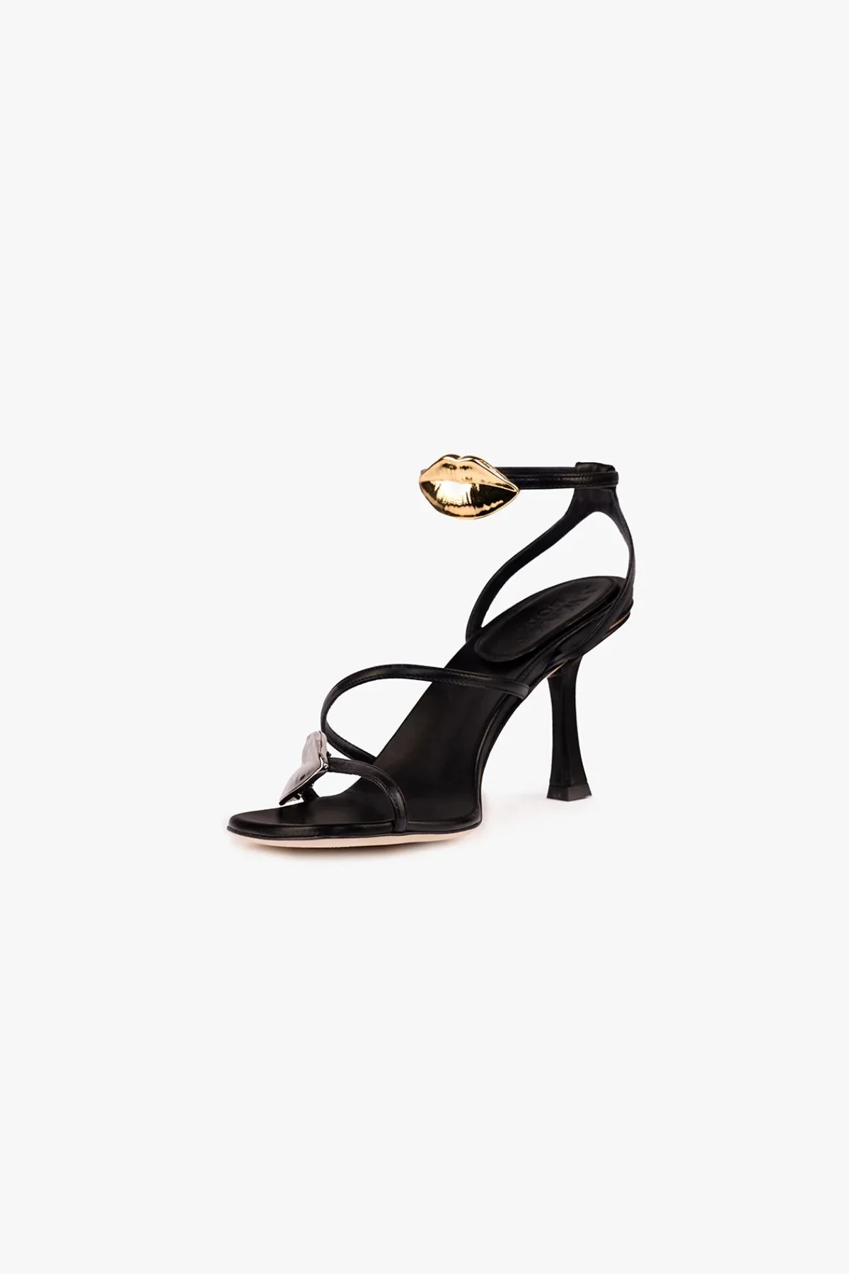 A.W.A.K.E. Mode Beta Kiss Strappy Heel - Black/ Silver/ Gold - Image 6