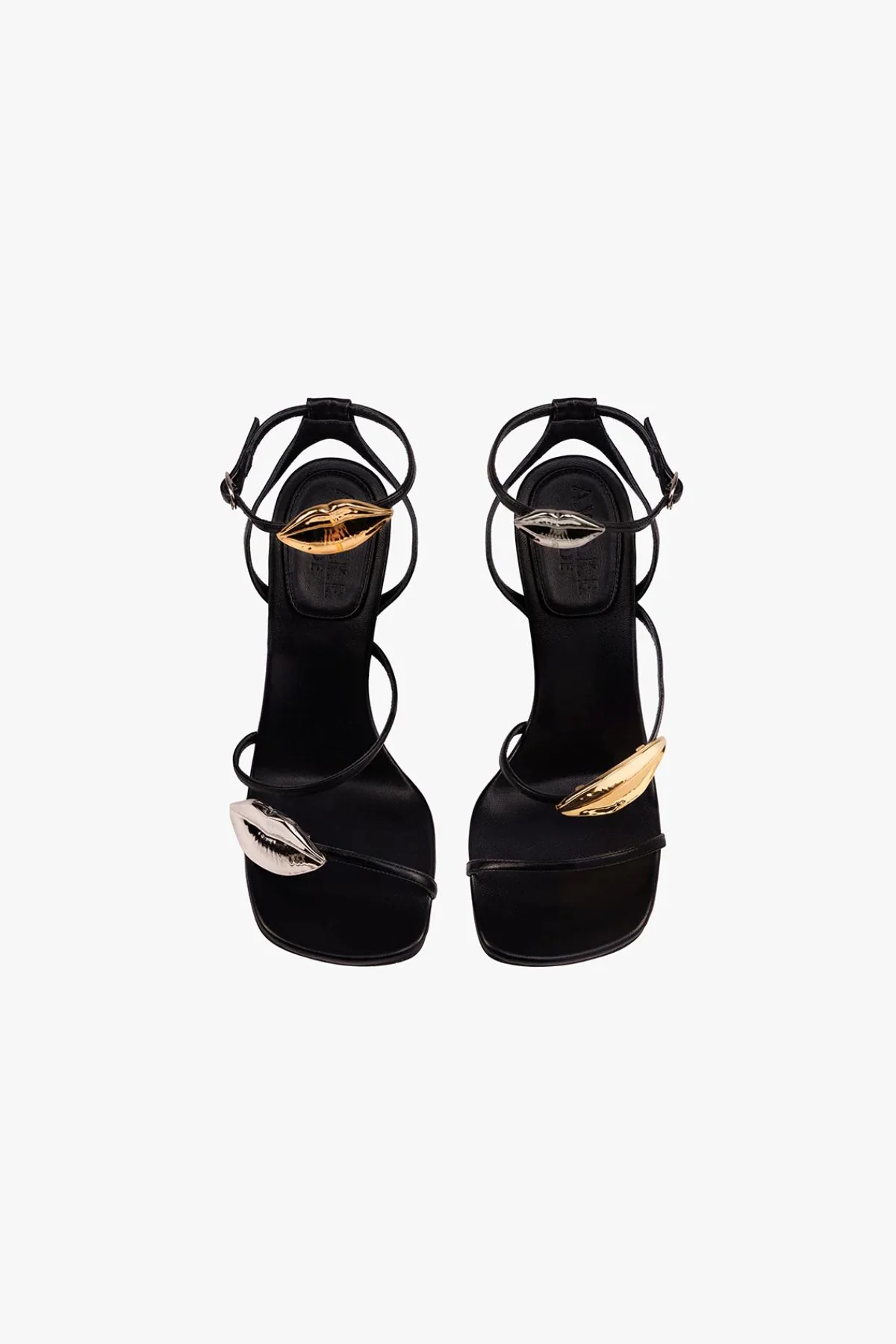 A.W.A.K.E. Mode Beta Kiss Strappy Heel - Black/ Silver/ Gold - Image 7