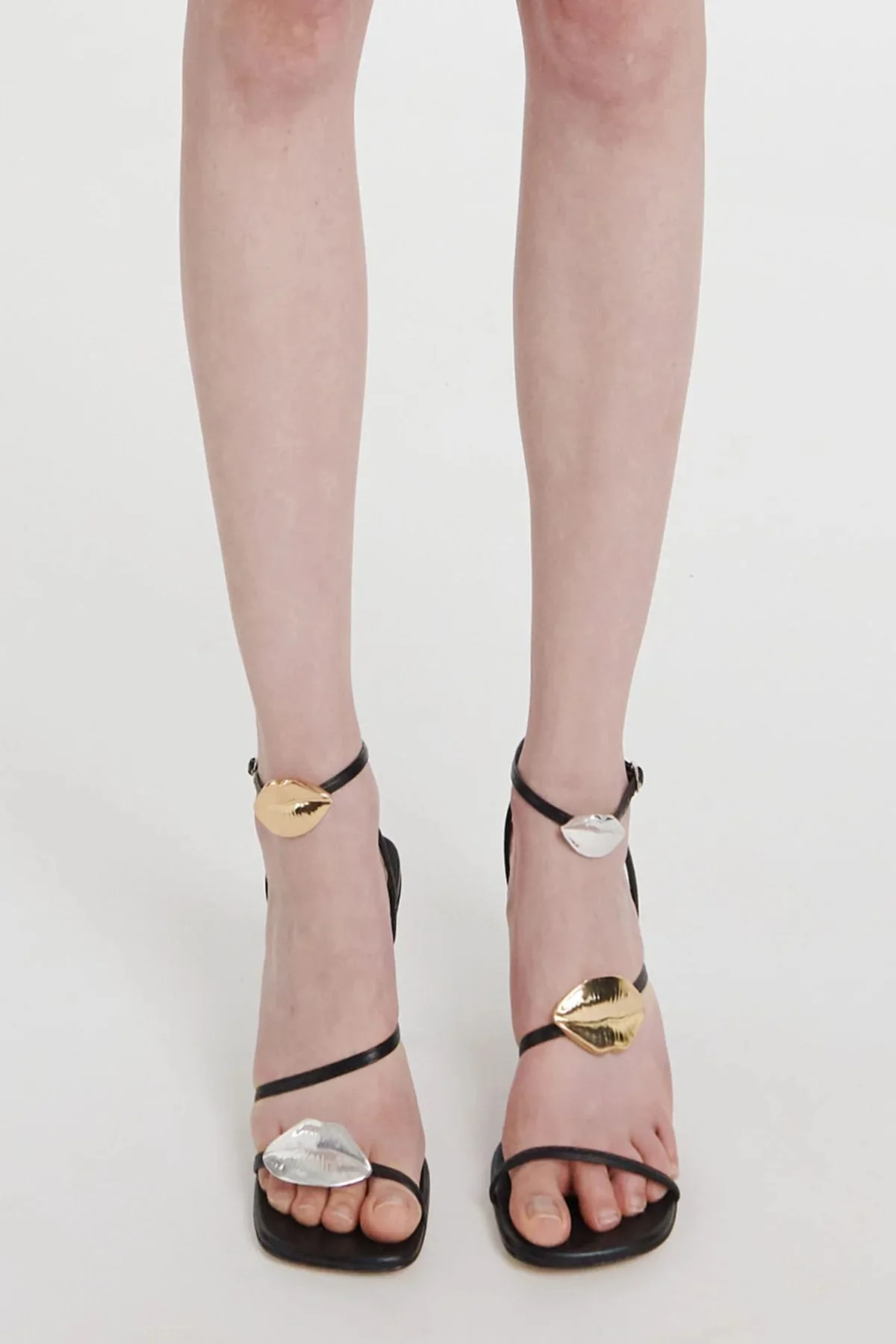 A.W.A.K.E. Mode Beta Kiss Strappy Heel - Black/ Silver/ Gold - Image 8