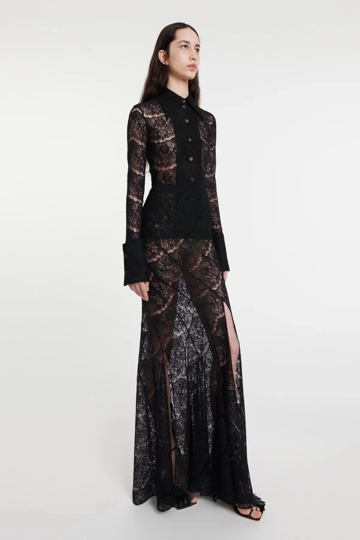 A.W.A.K.E. Mode Fitted Lace Shirt - Black - Image 4