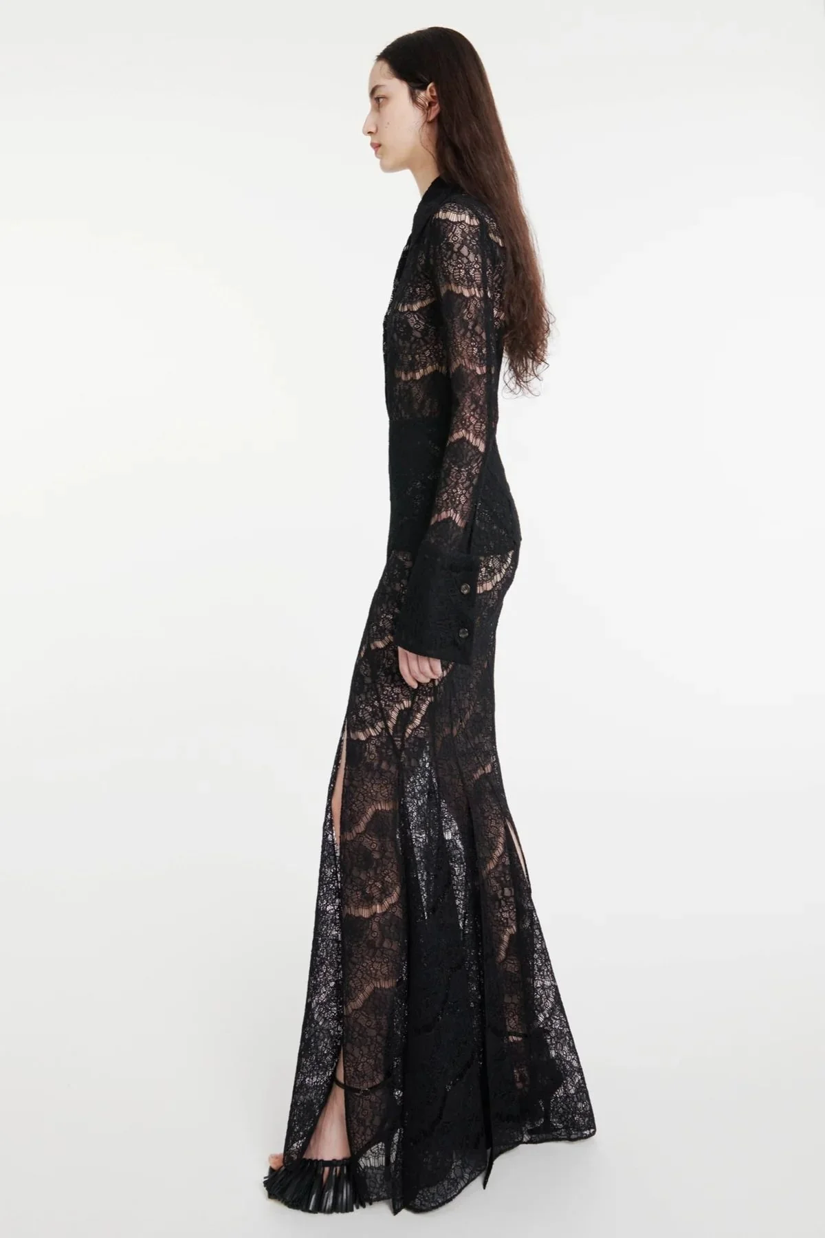 A.W.A.K.E. Mode Fitted Lace Shirt - Black - Image 5