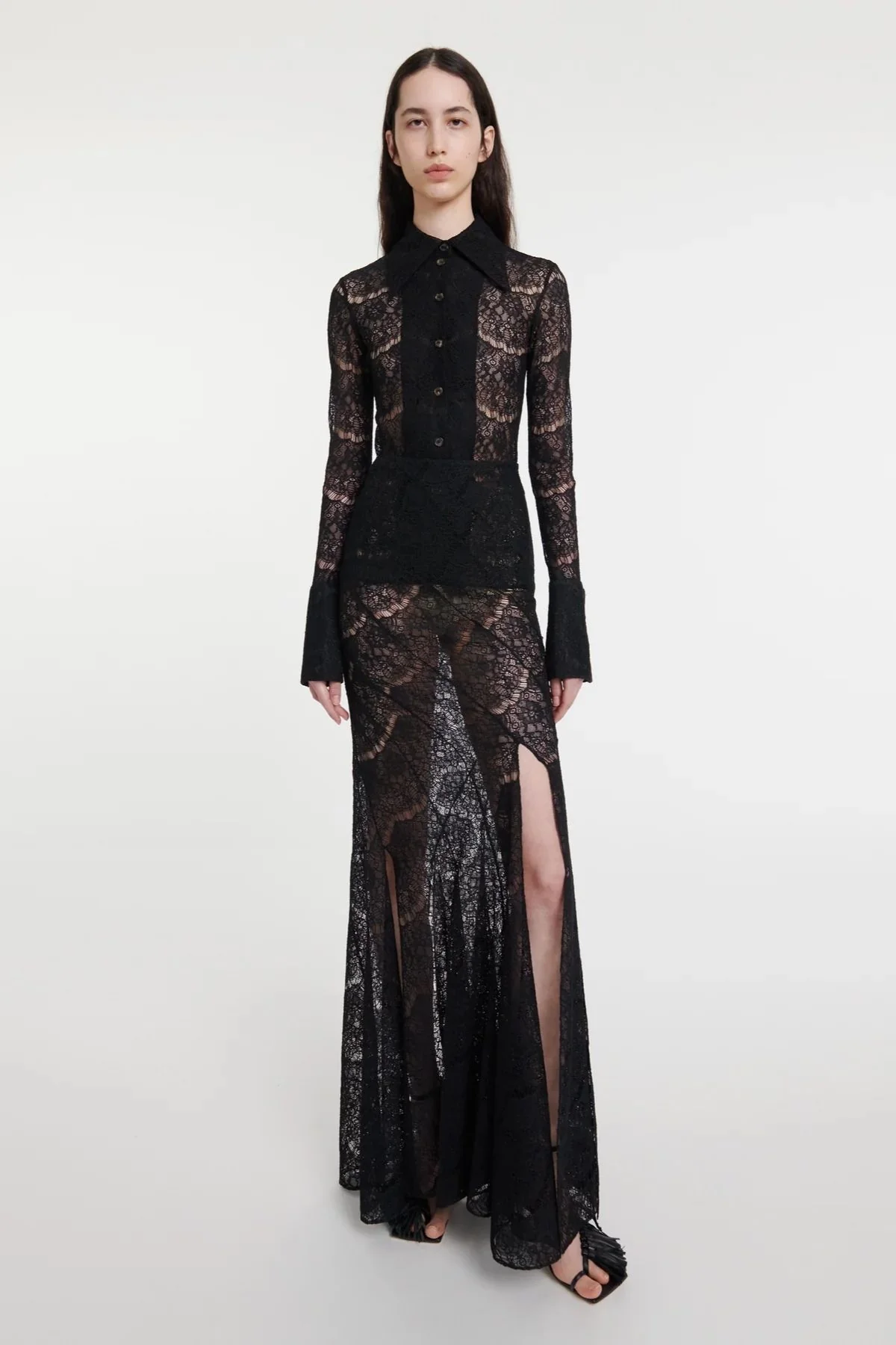 A.W.A.K.E. Mode Fitted Lace Shirt - Black - Image 6