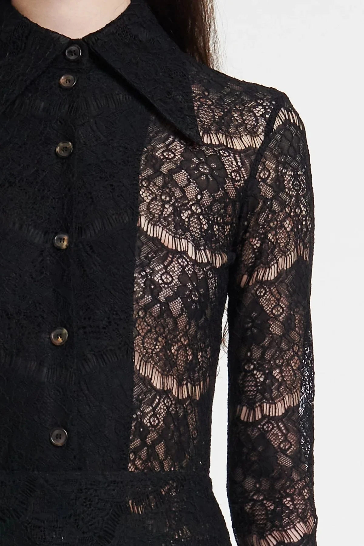 A.W.A.K.E. Mode Fitted Lace Shirt - Black - Image 7