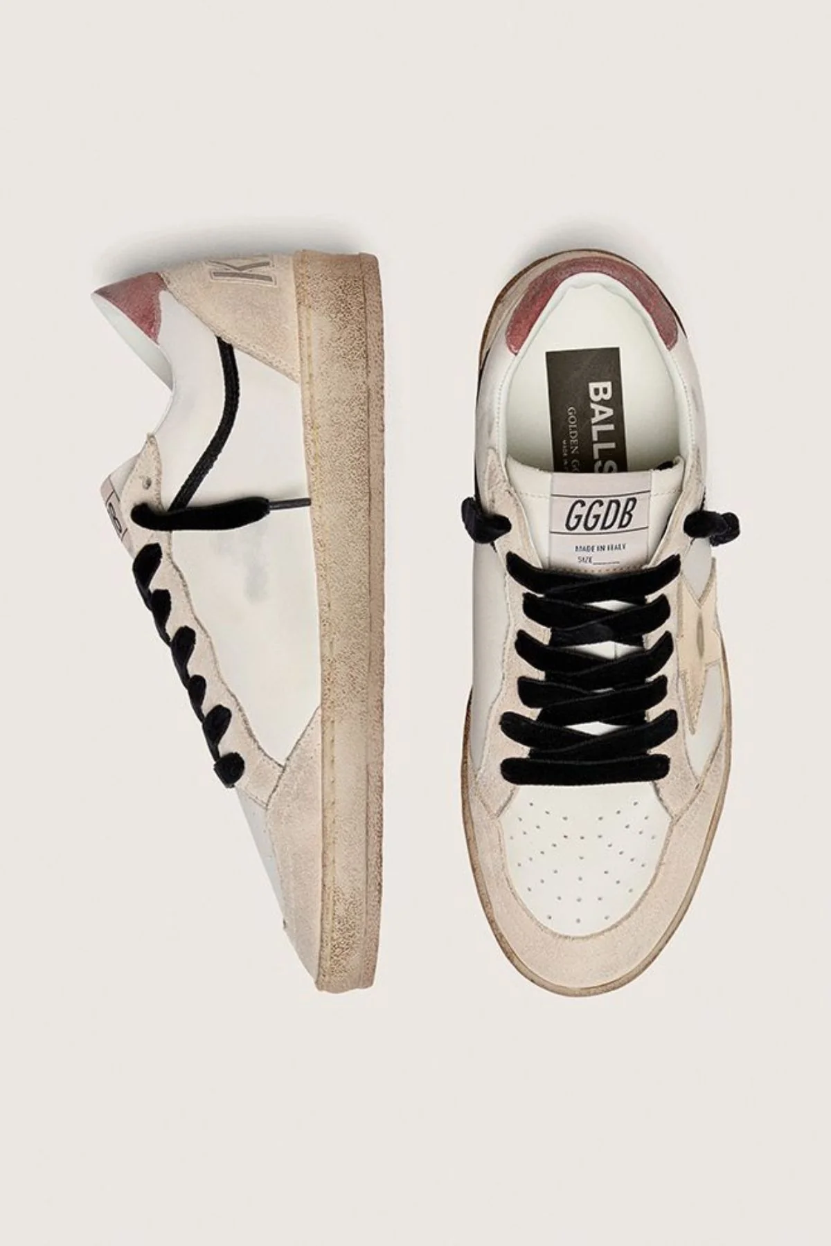 Golden Goose Ball Star Leather - White/ Beige/ Platinum/ Red Rust - Image 3