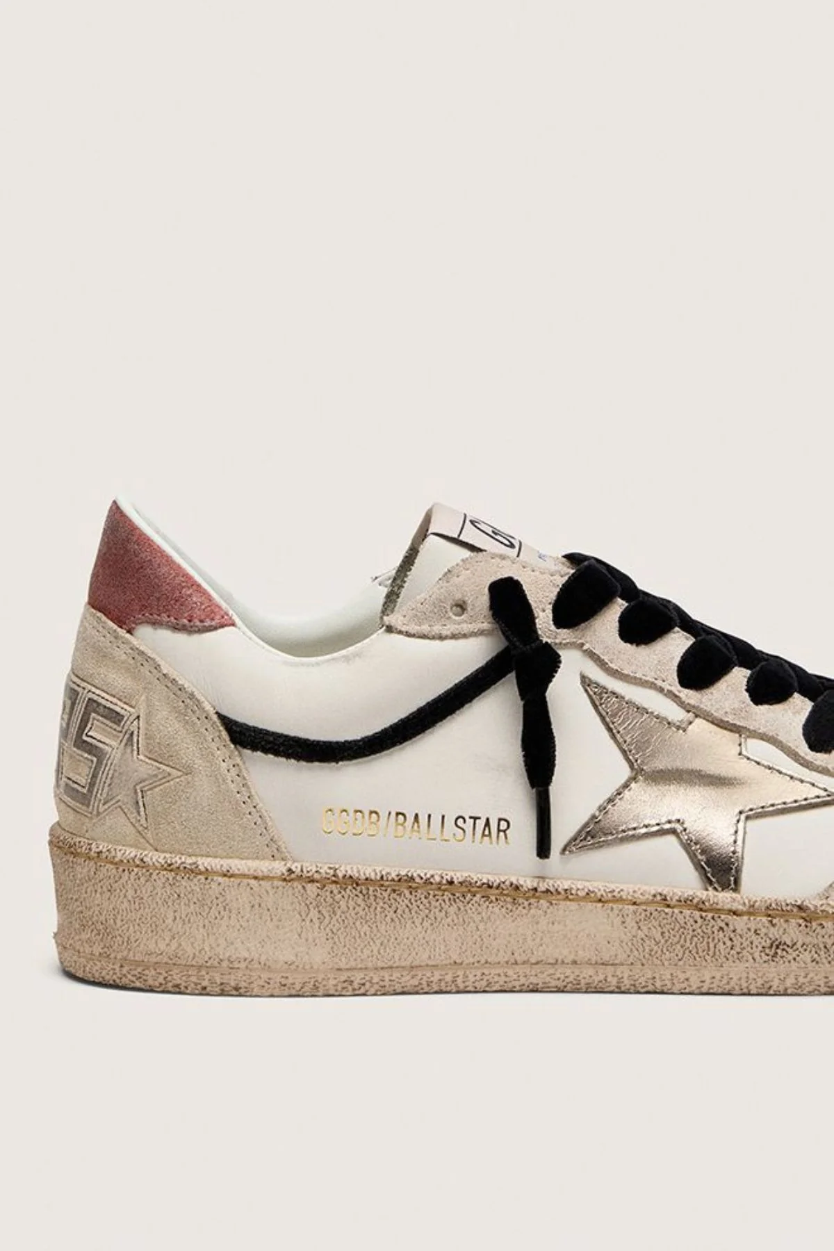 Golden Goose Ball Star Leather - White/ Beige/ Platinum/ Red Rust - Image 4