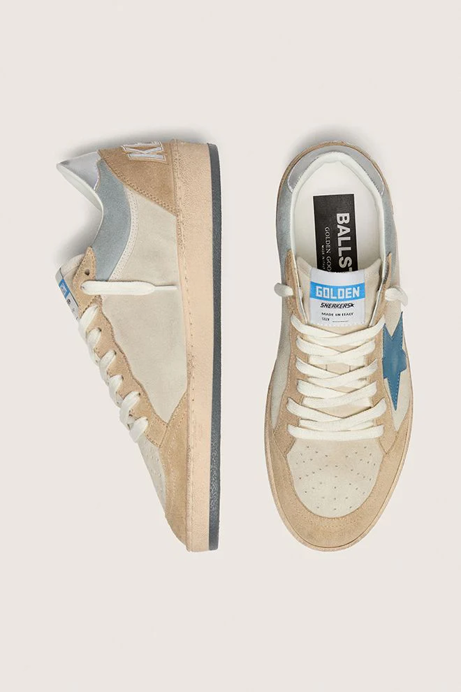 Golden Goose Ball Star Suede - Marble/ Quarry/ Silver - Image 3