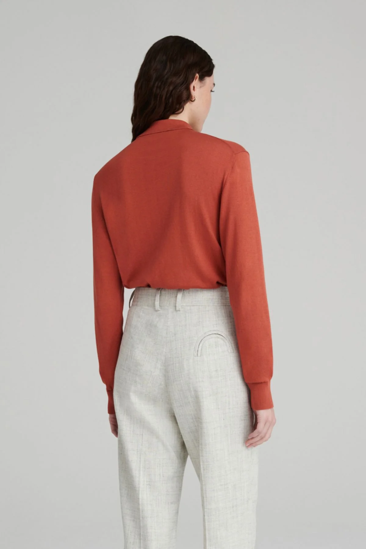 BLAZÉ Milano Alegria Polo Knit Jumper - Rust - Image 3
