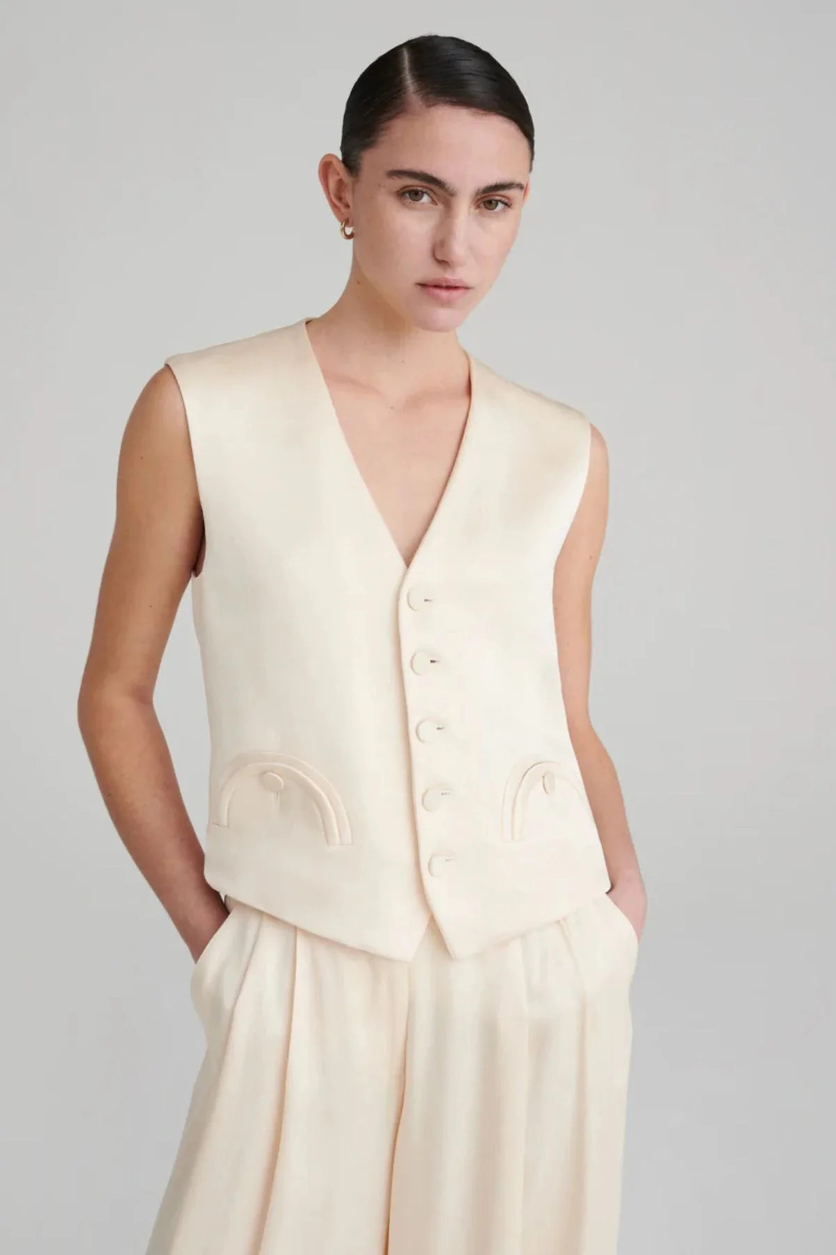 BLAZÉ Milano Novalis Feral Gilet - Ivory - Image 2