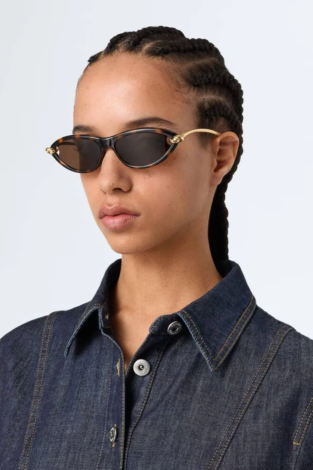 Bottega Veneta Knot Cat Eye Sunglasses - Havana - Image 2