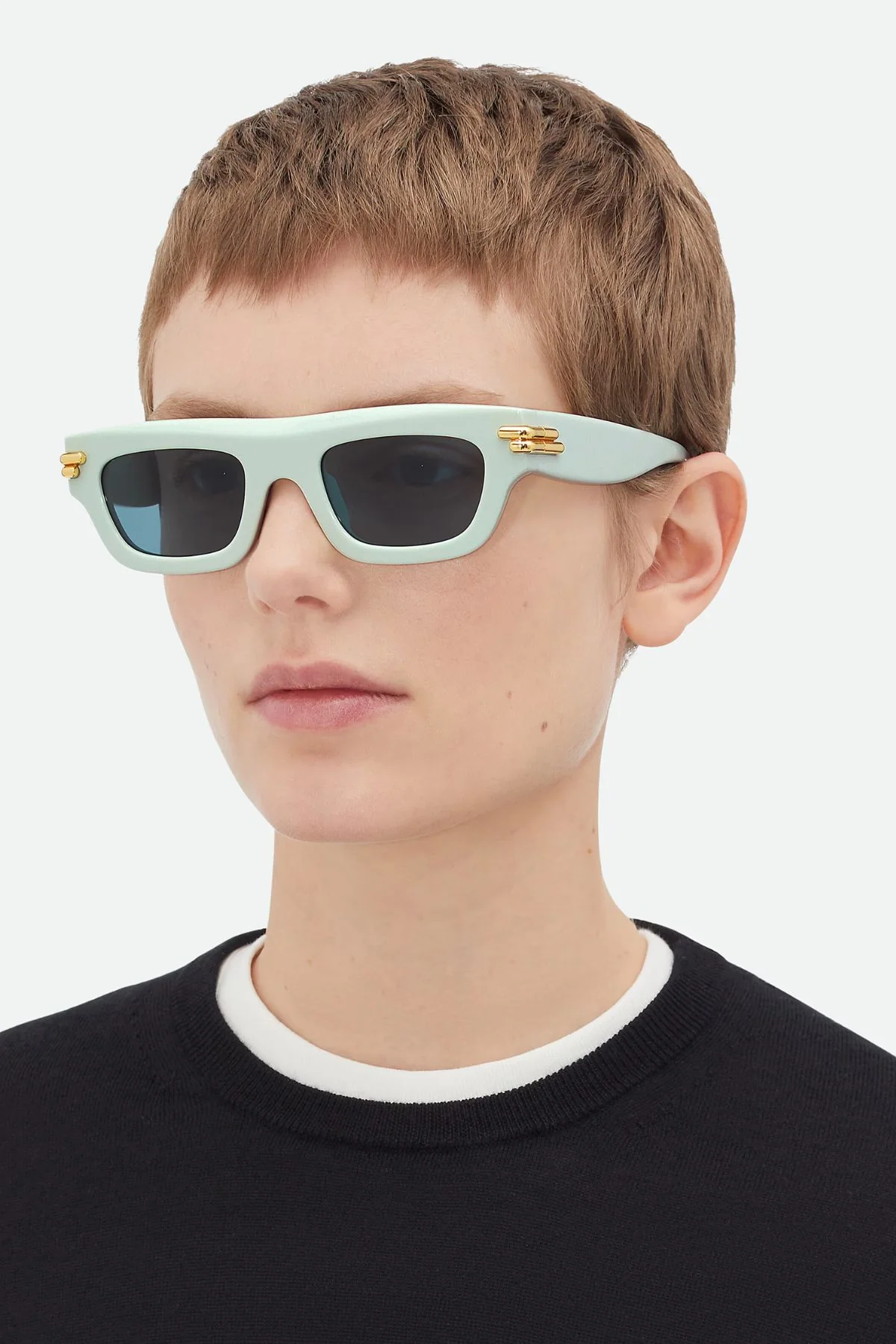 Bottega Veneta Mitre Square Sunglasses - Green - Image 4