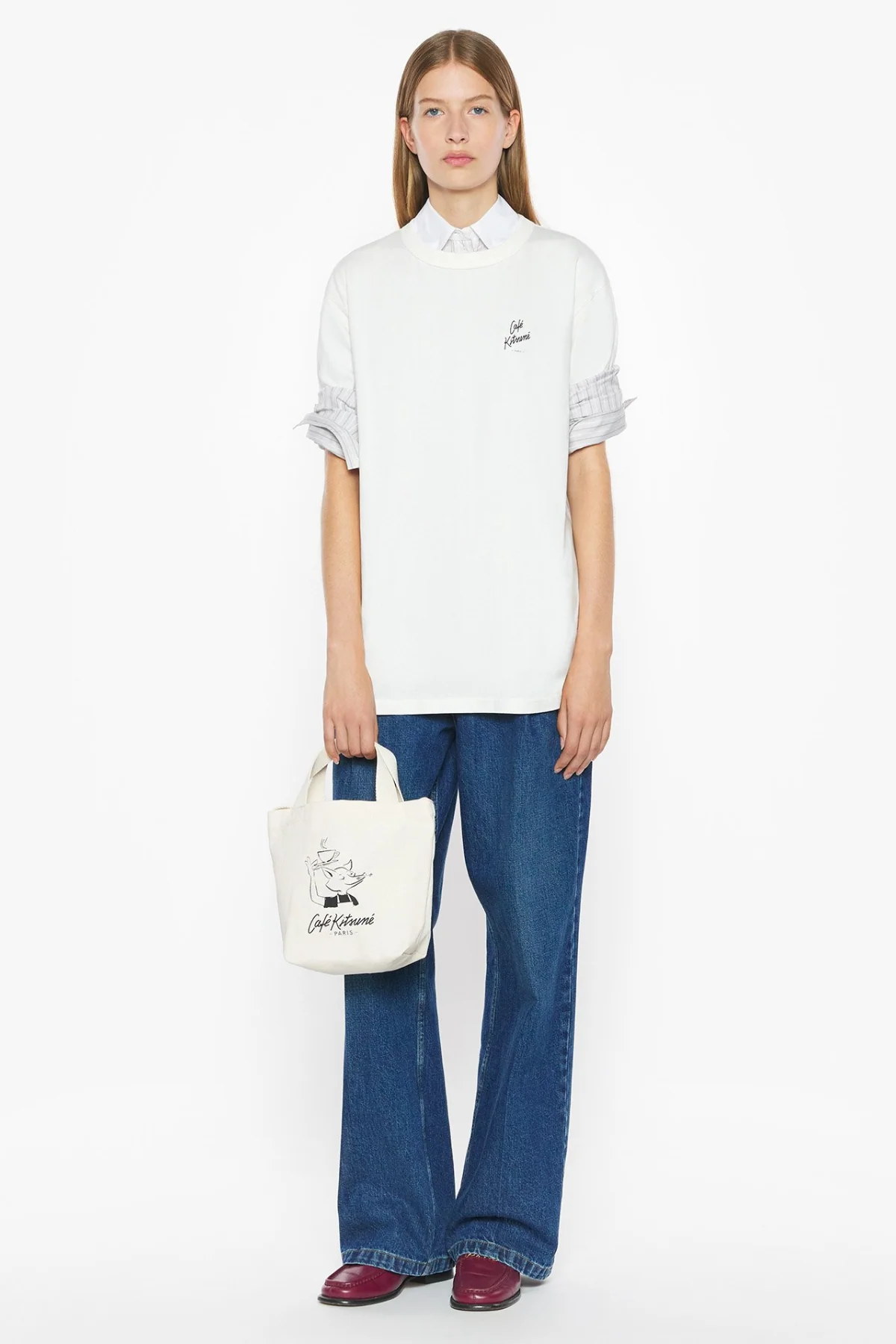 Café Kitsuné Cappuccino Relax T-Shirt - Tapioca - Image 2