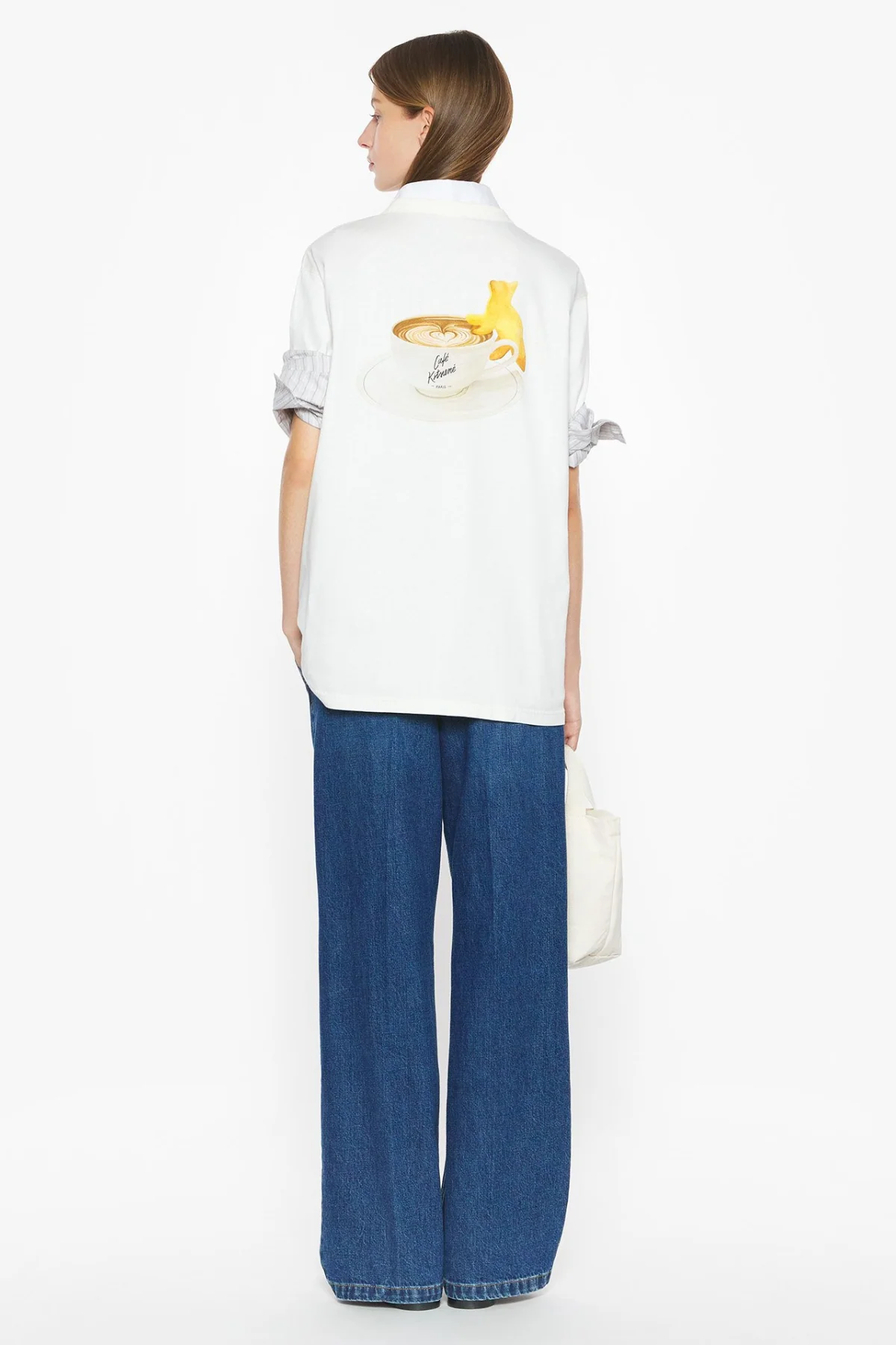 Café Kitsuné Cappuccino Relax T-Shirt - Tapioca - Image 3