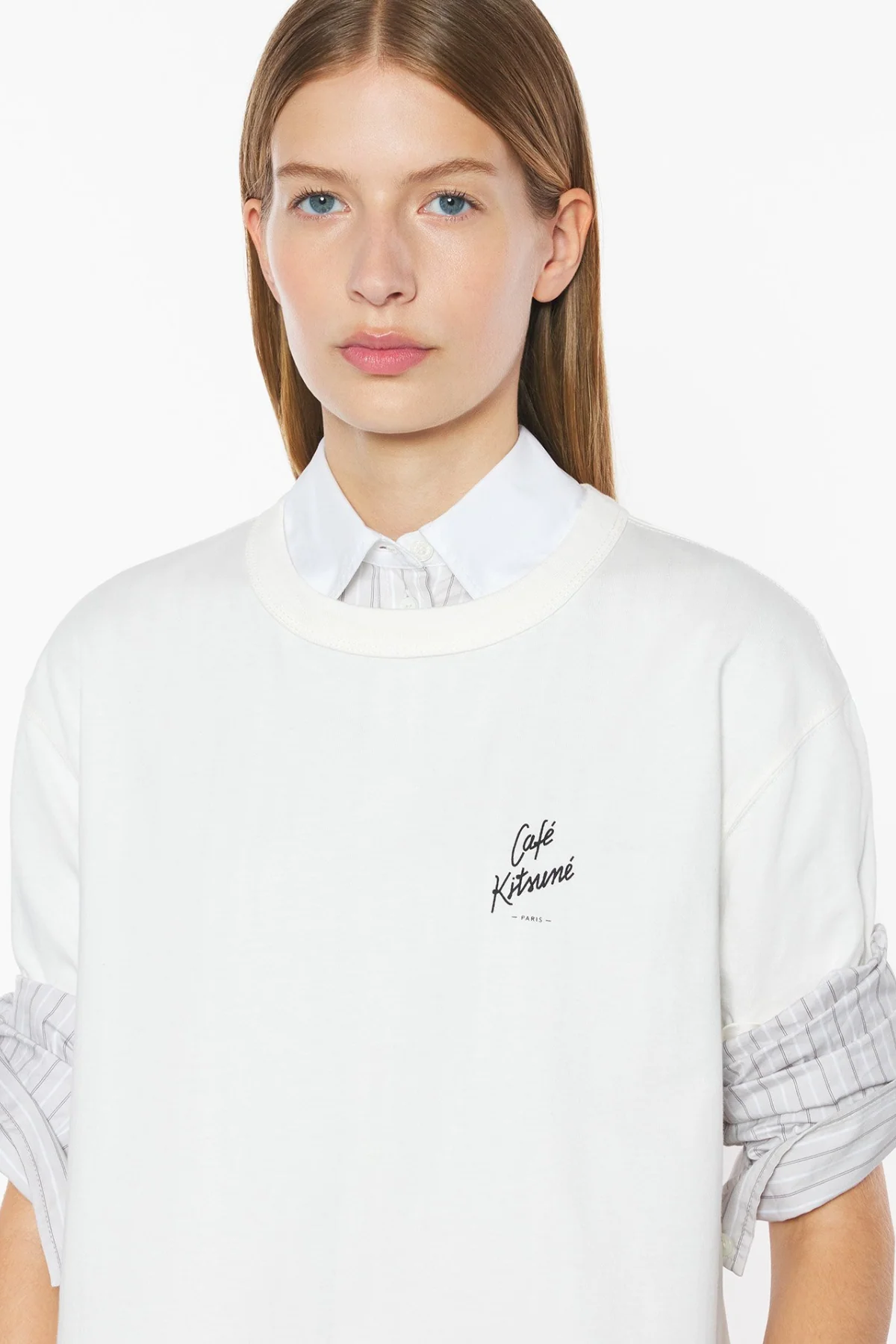 Café Kitsuné Cappuccino Relax T-Shirt - Tapioca - Image 4