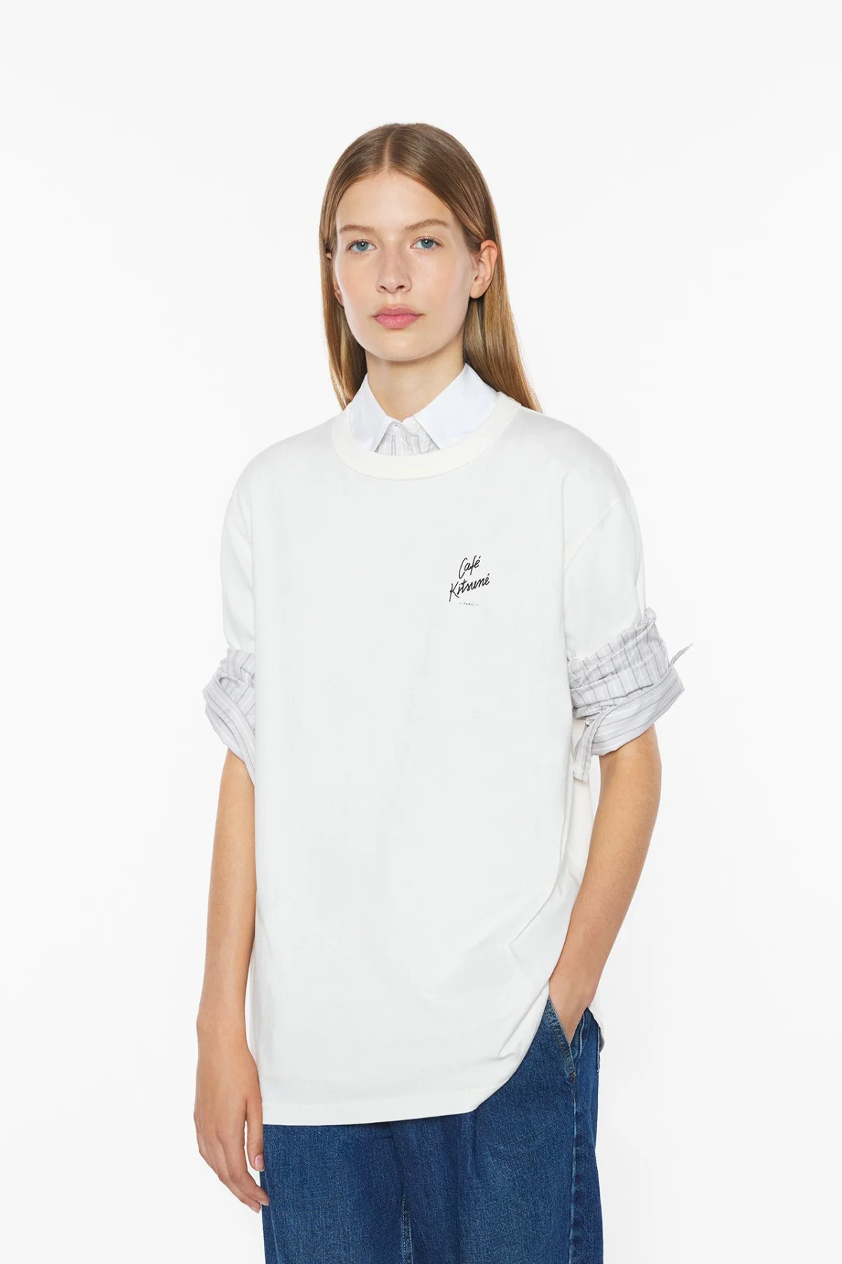 Café Kitsuné Cappuccino Relax T-Shirt - Tapioca - Image 5