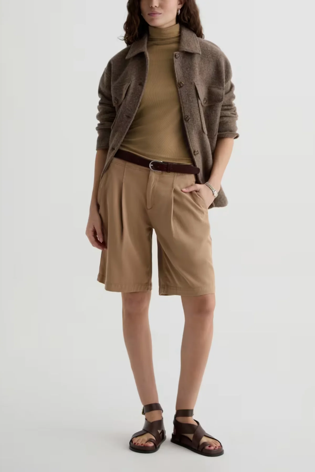 AG Denim Chels Turtleneck - Khaki Sand - Image 2