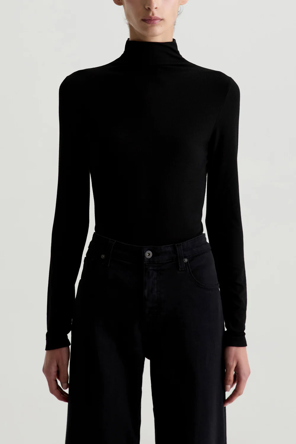 AG Denim Chels Turtleneck - Super Black - Image 2