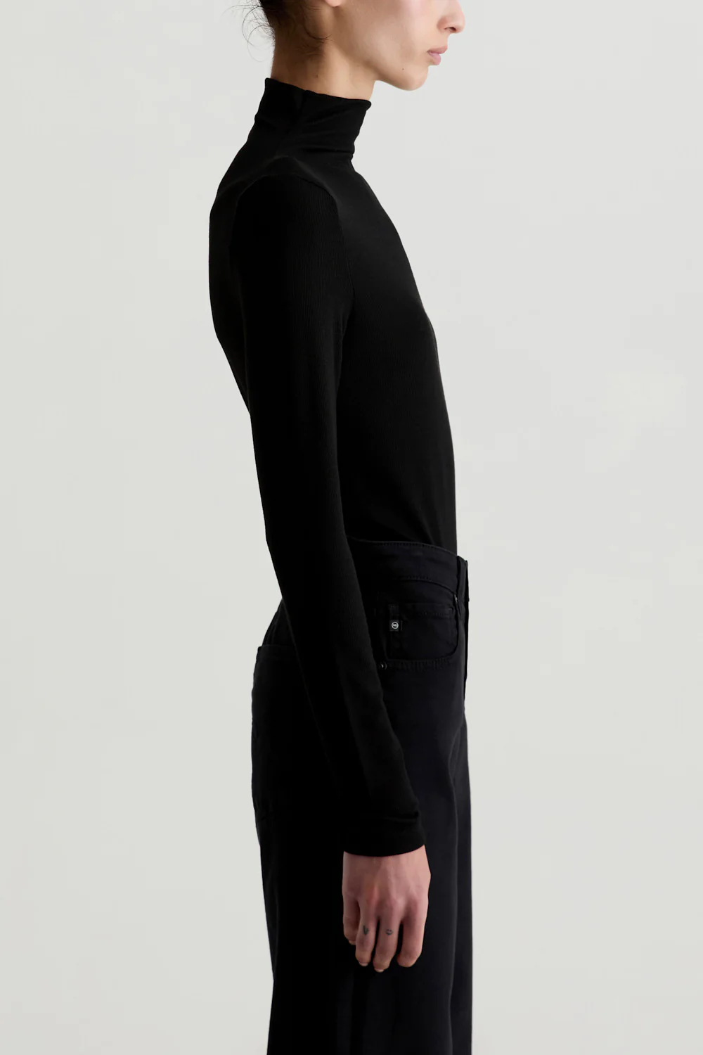 AG Denim Chels Turtleneck - Super Black - Image 3
