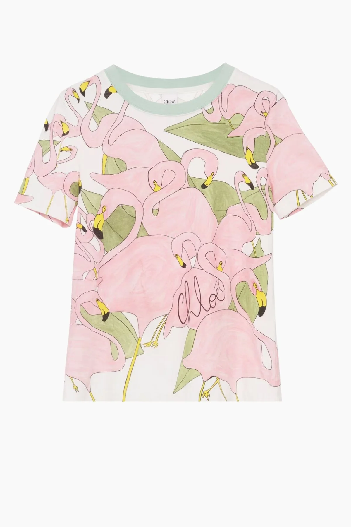 Chloé Flamingo Jersey Tee - Iconic Milk
