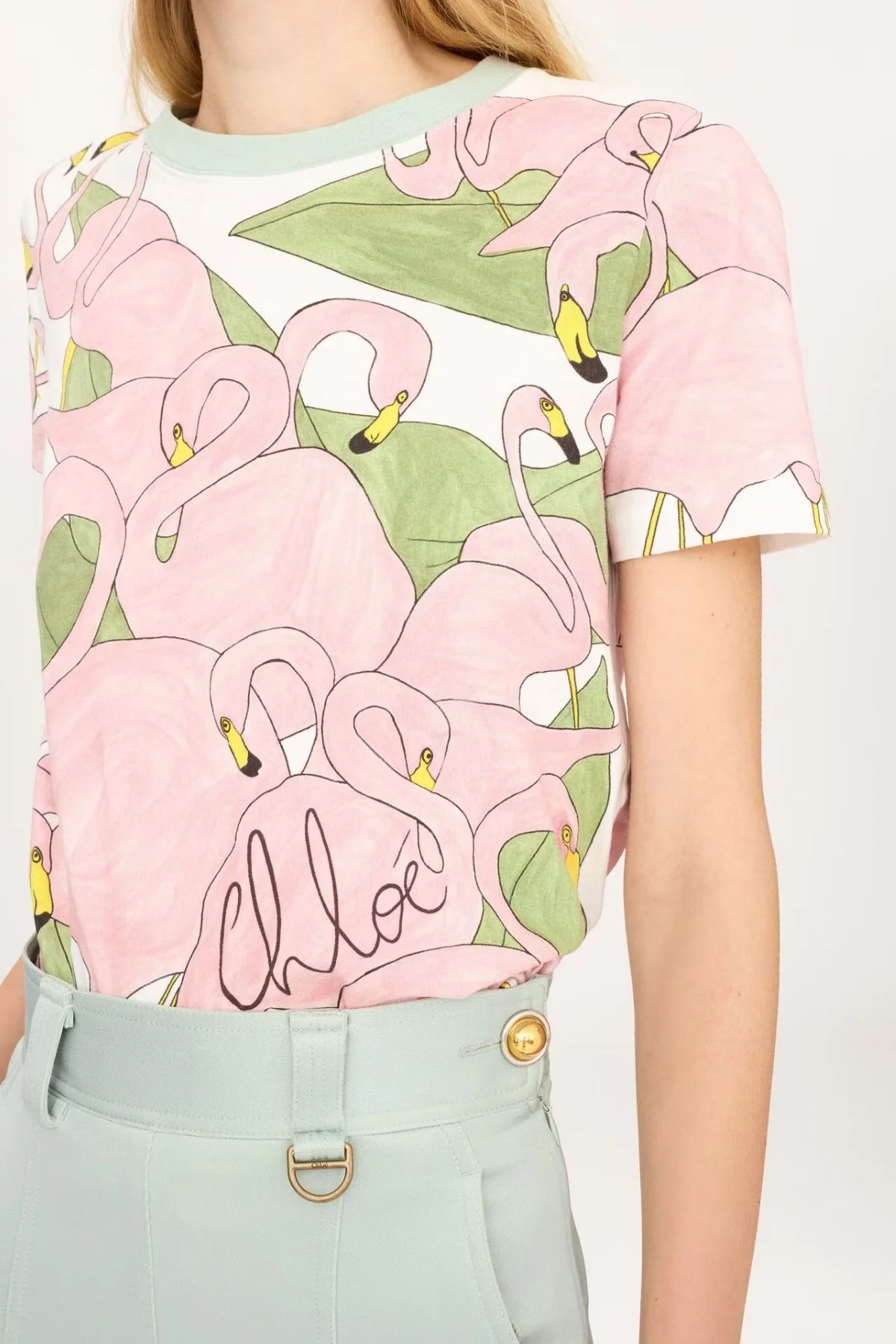 Chloé Flamingo Jersey Tee - Iconic Milk - Image 4
