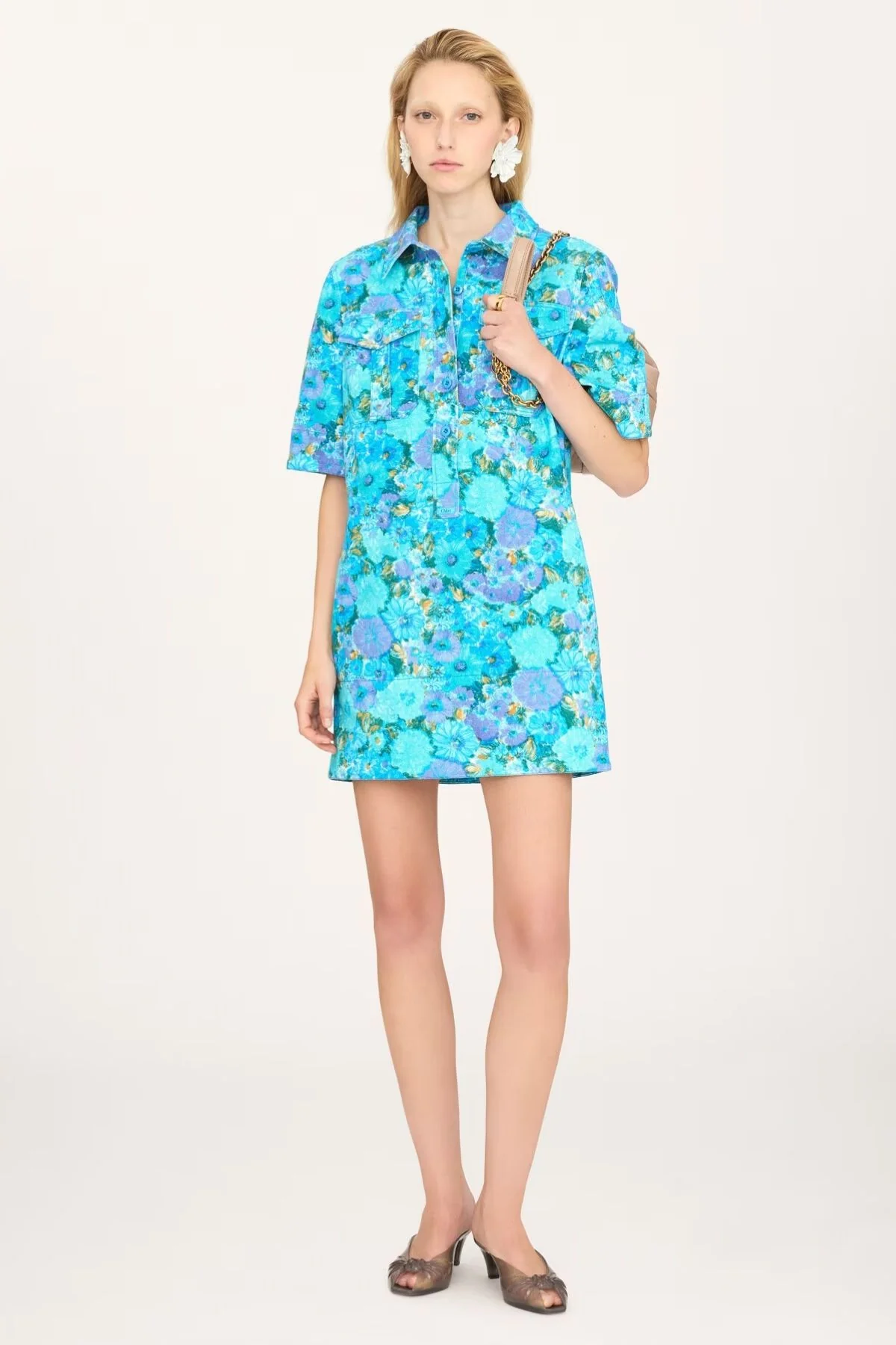 Chloé Blue Daisies Dress - Blue Multi - Image 2