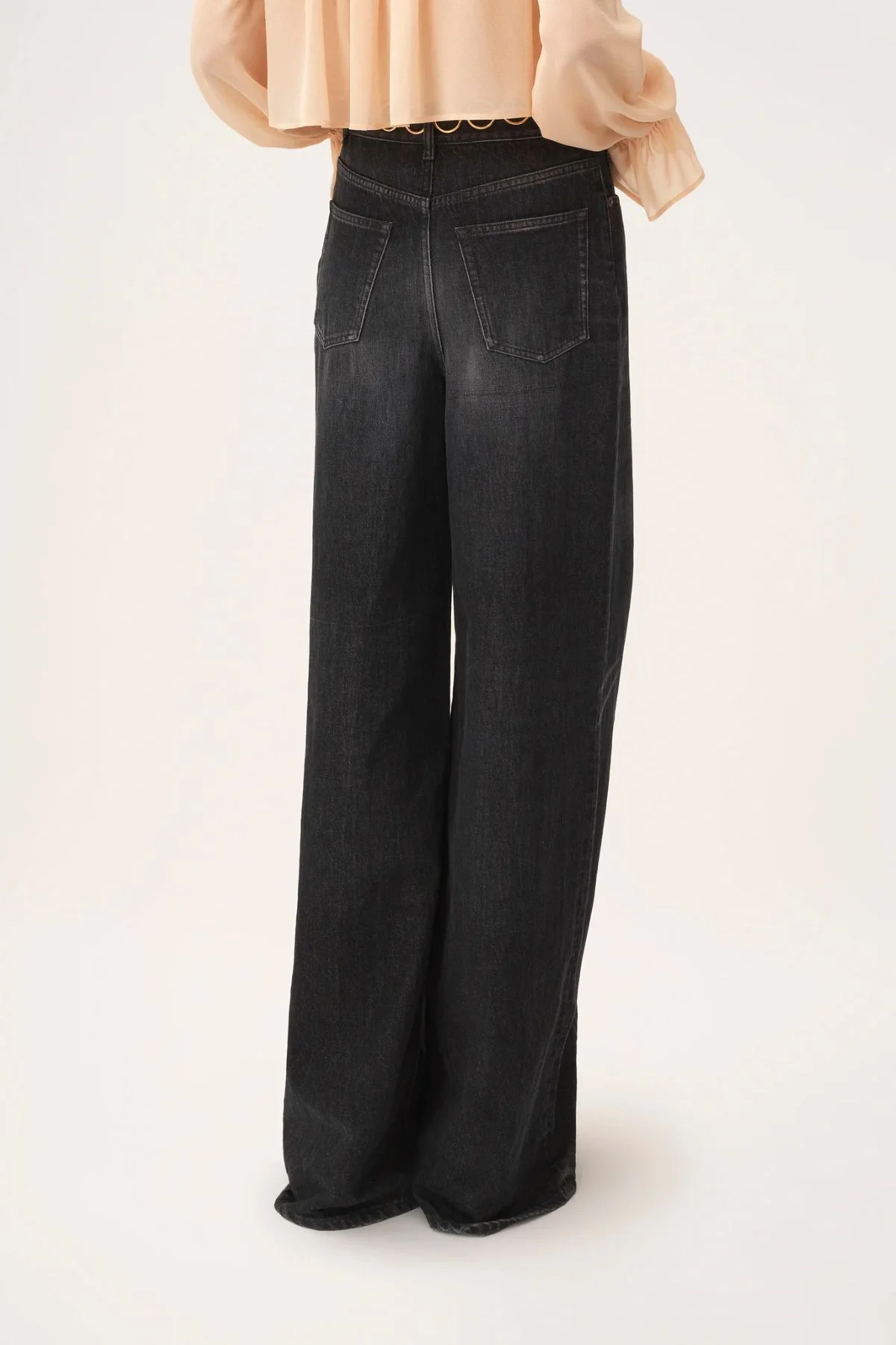 Chloé High Rise Wide Leg Jeans - Onyx Black - Image 4
