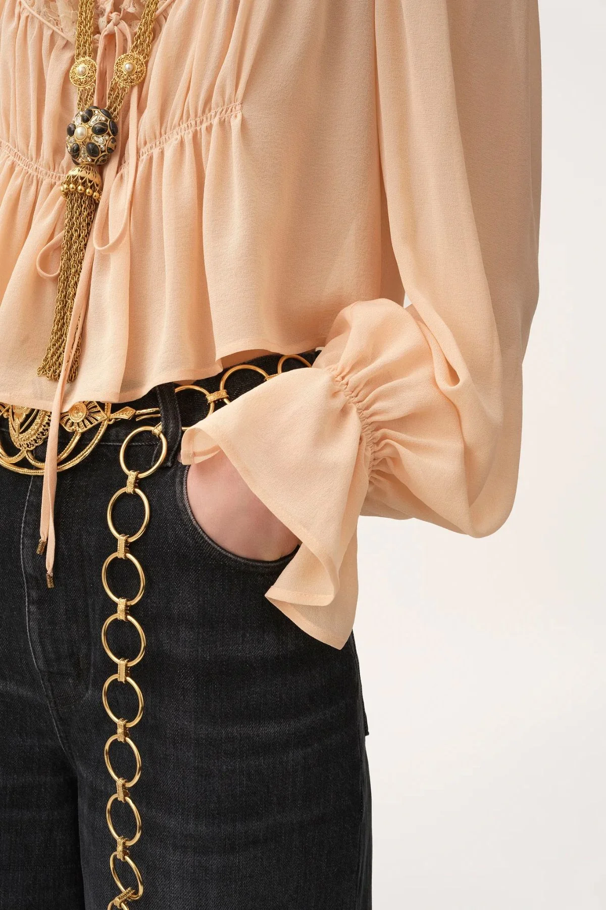 Chloé High Rise Wide Leg Jeans - Onyx Black - Image 5